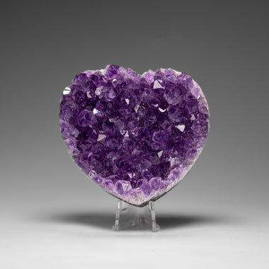 Genuine Amethyst Crystal Cluster Heart from Uruguay (237.5 grams) - Astro Gallery of Gems