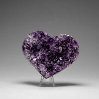 Genuine Amethyst Crystal Cluster Heart from Uruguay (282.8 grams) - Astro Gallery of Gems