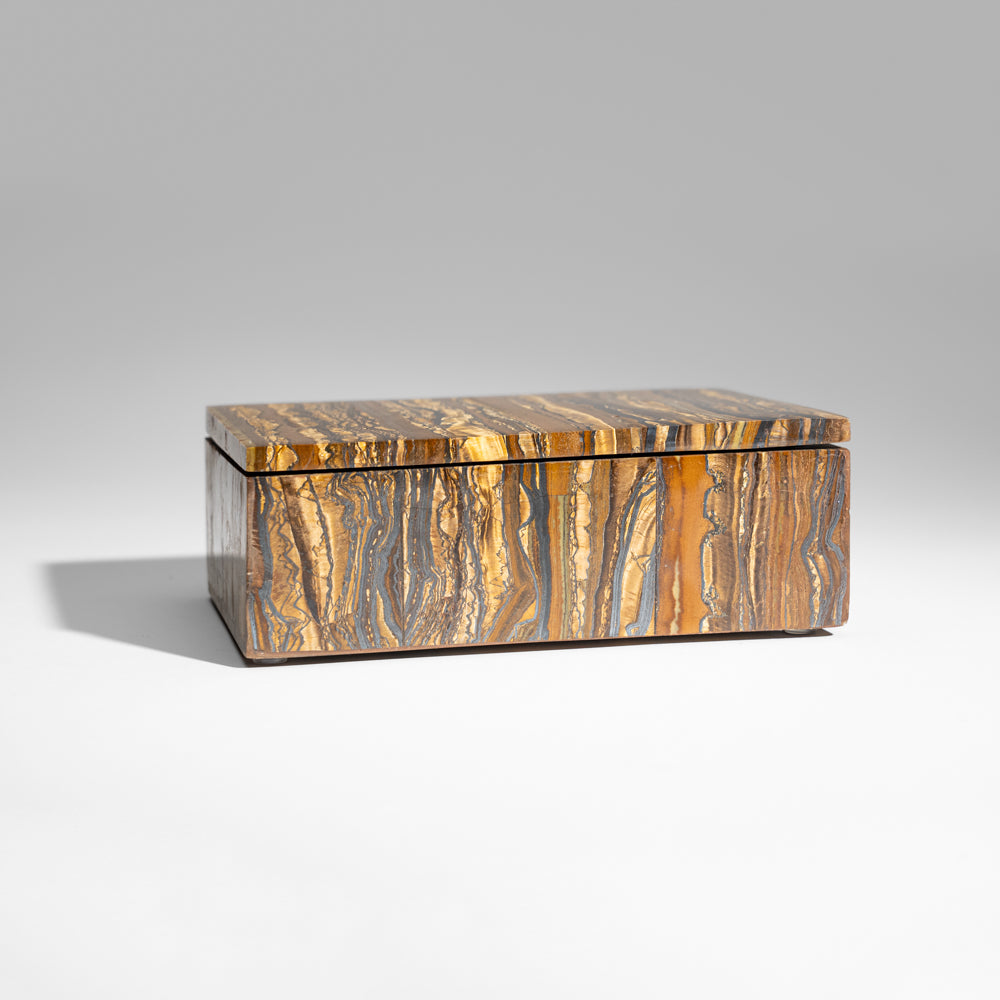 Genuine Polished Tiger's Eye Jewelry box