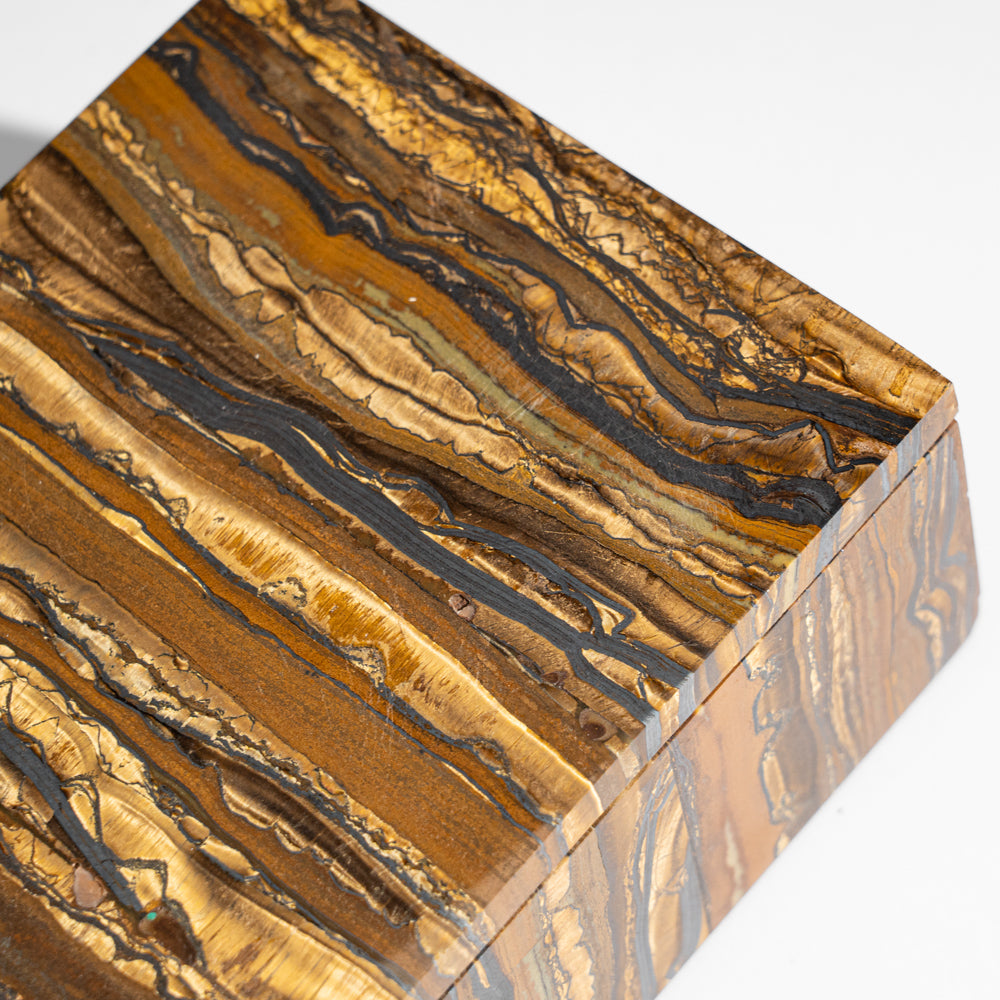 Genuine Polished Tiger's Eye Jewelry box