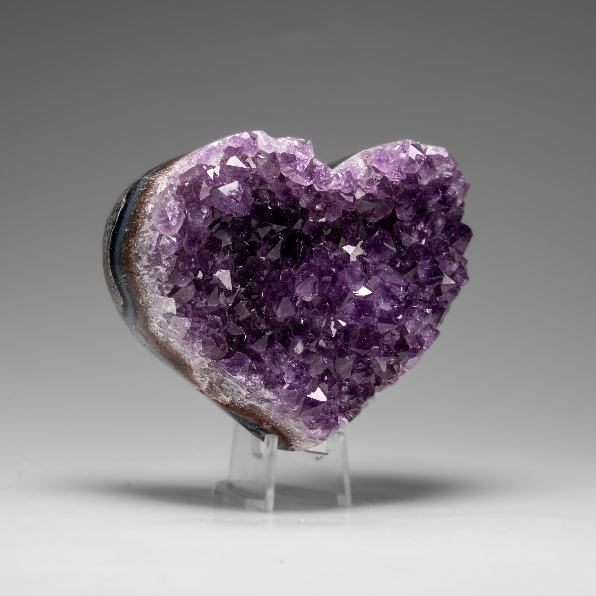 Genuine Amethyst Crystal Cluster Heart from Uruguay (264.9 grams) - Astro Gallery of Gems