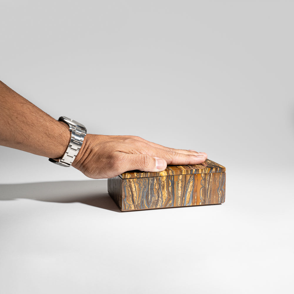 Genuine Polished Tiger's Eye Jewelry box