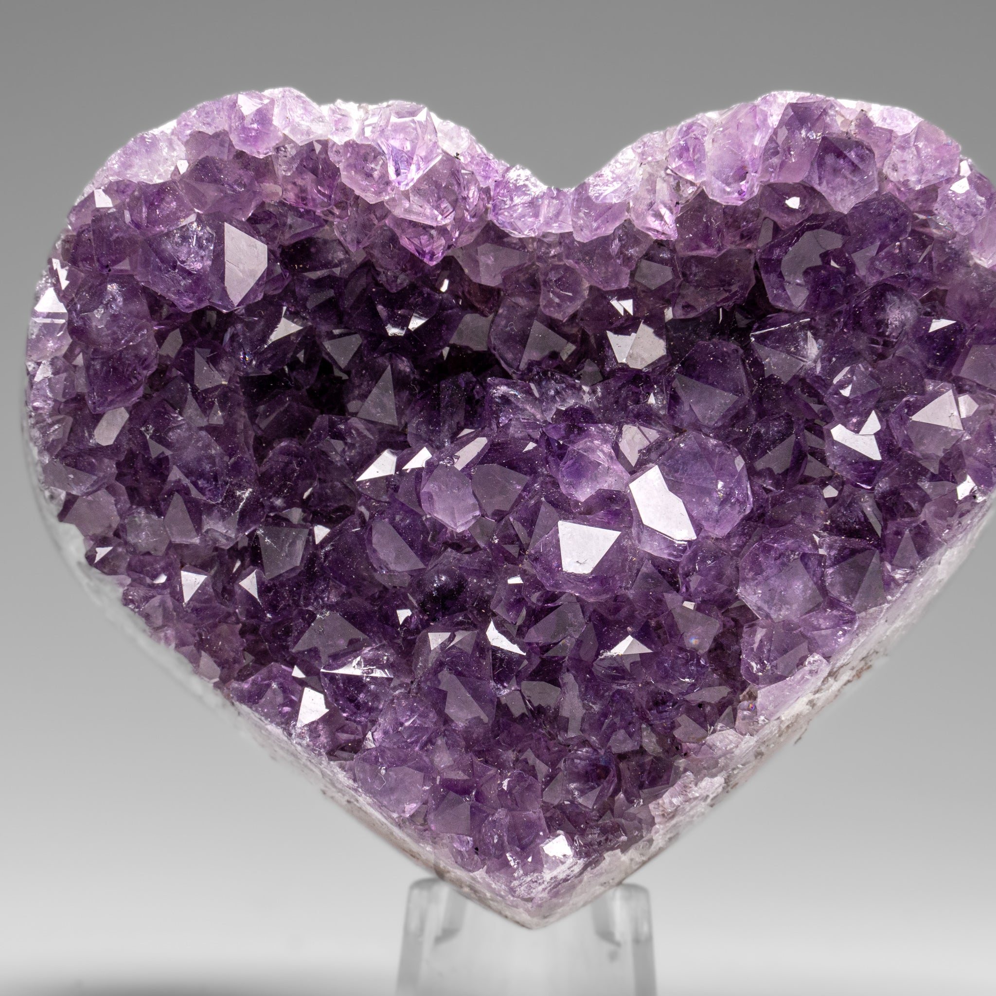 Genuine Amethyst Crystal Cluster Heart from Uruguay (264.9 grams) - Astro Gallery of Gems