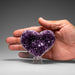 Genuine Amethyst Crystal Cluster Heart from Uruguay (264.9 grams) - Astro Gallery of Gems