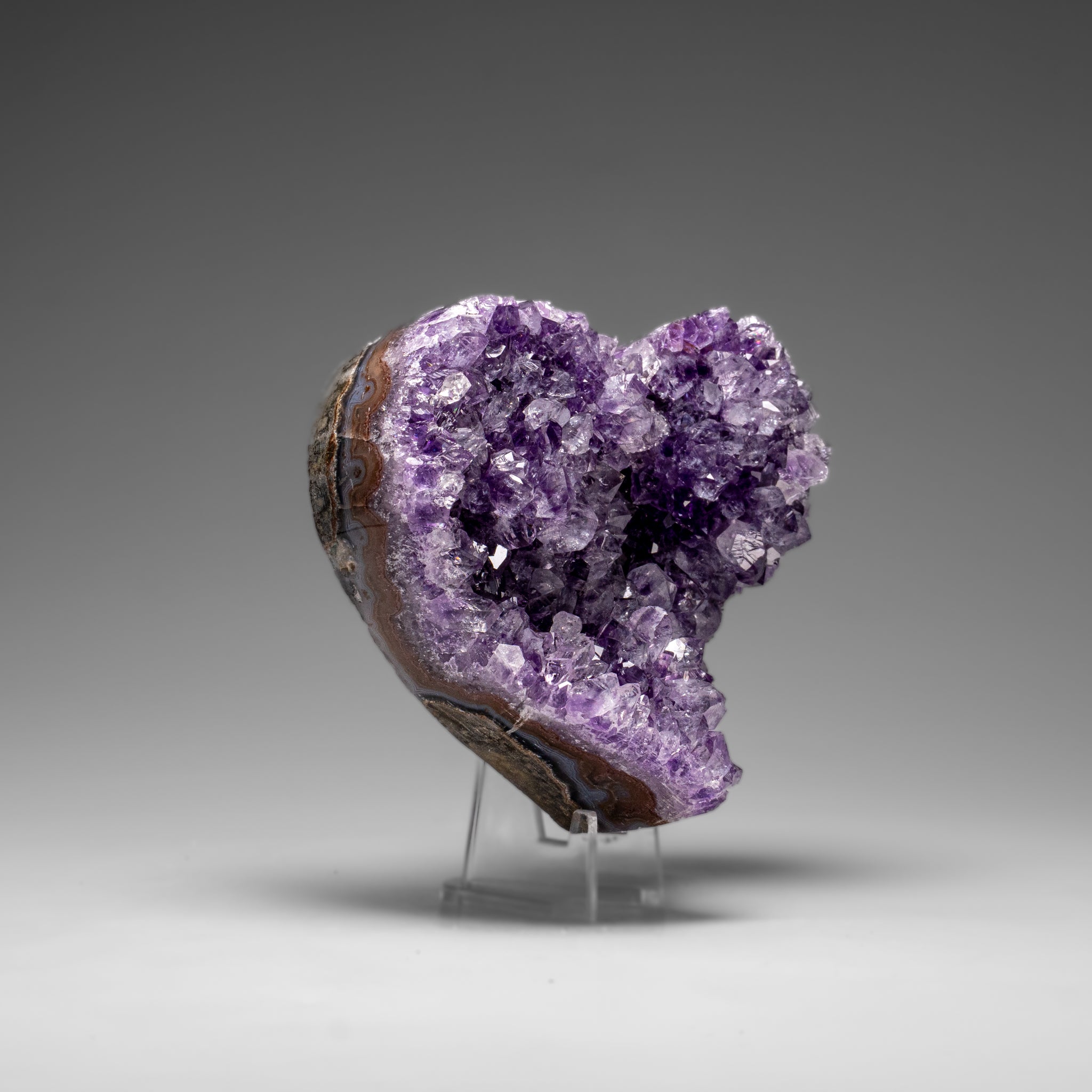 Genuine Amethyst Crystal Cluster Heart from Uruguay (342.1 grams) - Astro Gallery of Gems