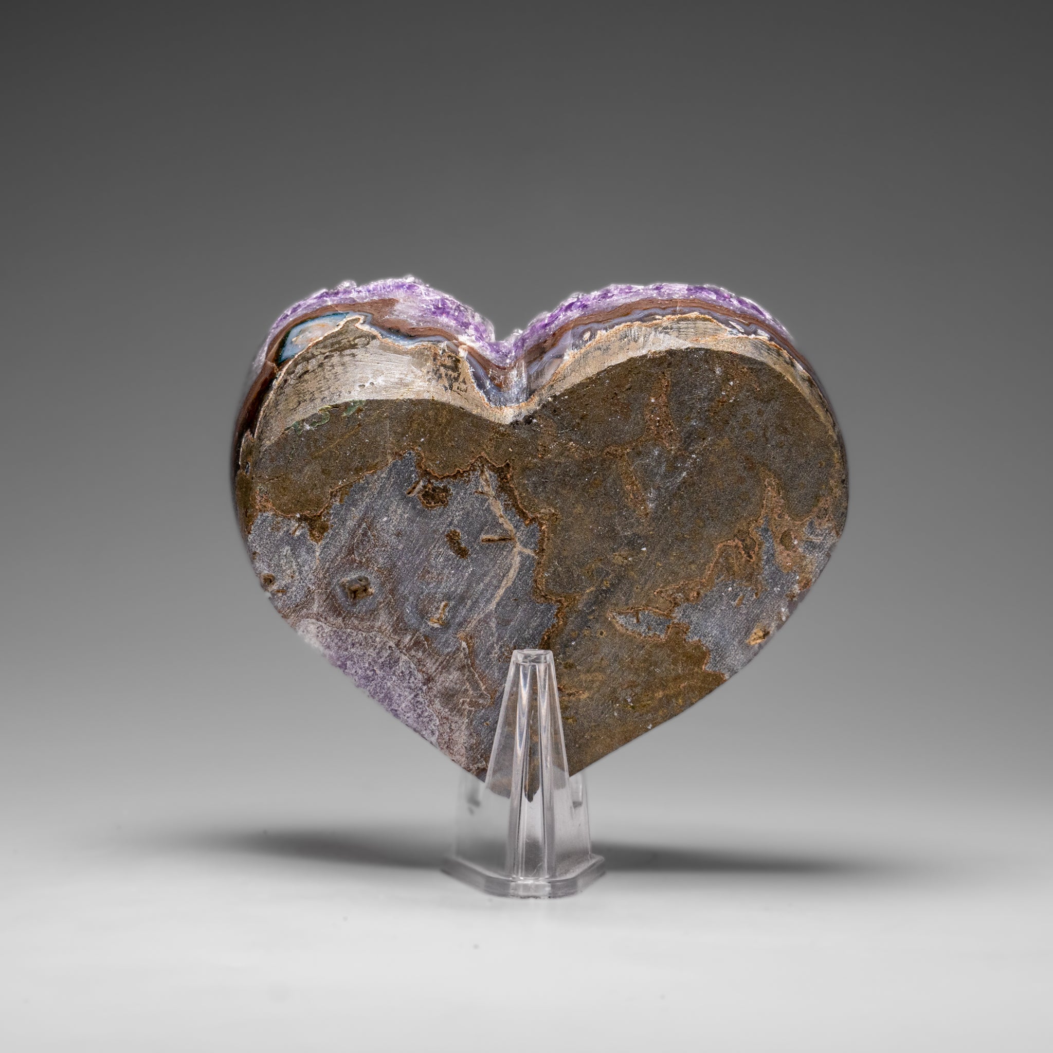 Genuine Amethyst Crystal Cluster Heart from Uruguay (342.1 grams) - Astro Gallery of Gems