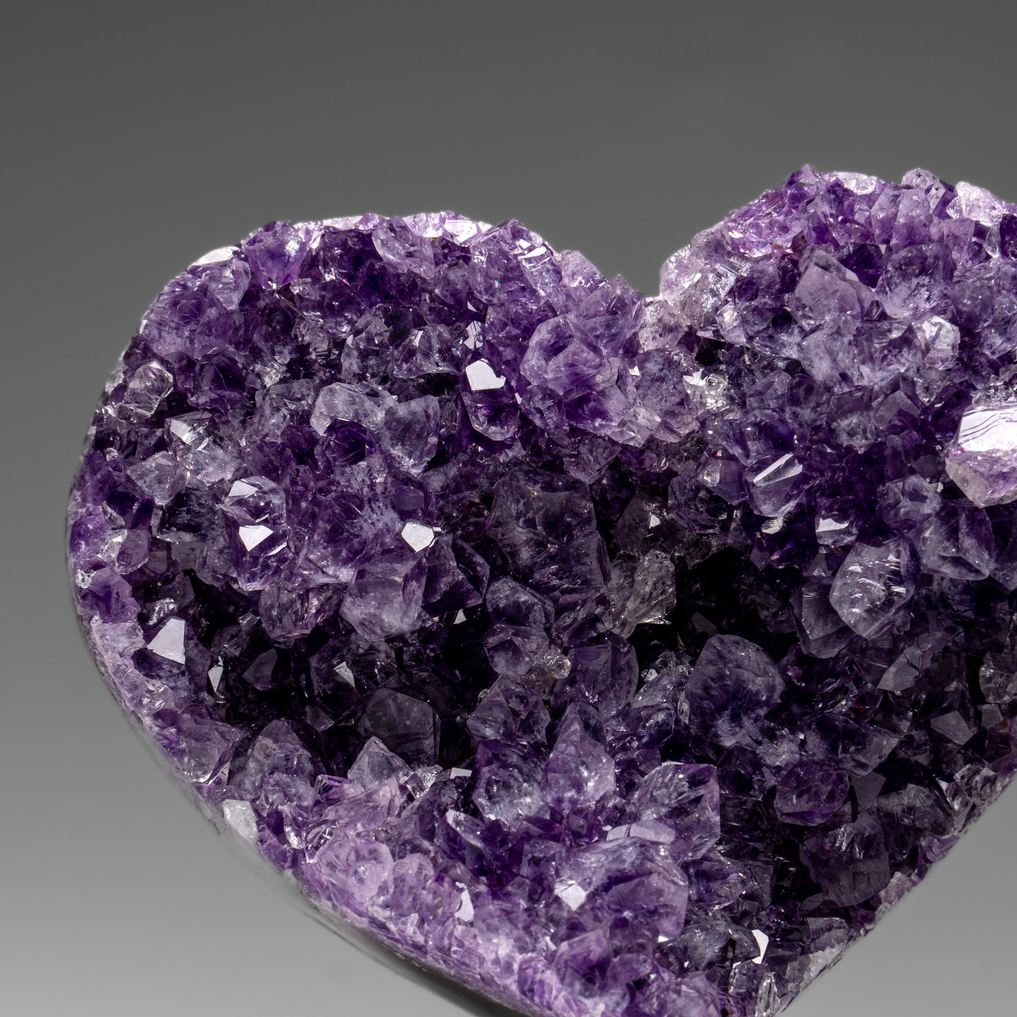 Genuine Amethyst Crystal Cluster Heart from Uruguay (342.1 grams) - Astro Gallery of Gems