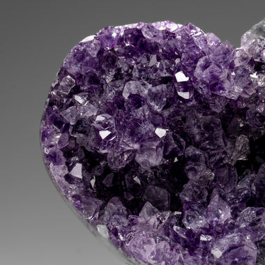 Genuine Amethyst Crystal Cluster Heart from Uruguay (342.1 grams) - Astro Gallery of Gems