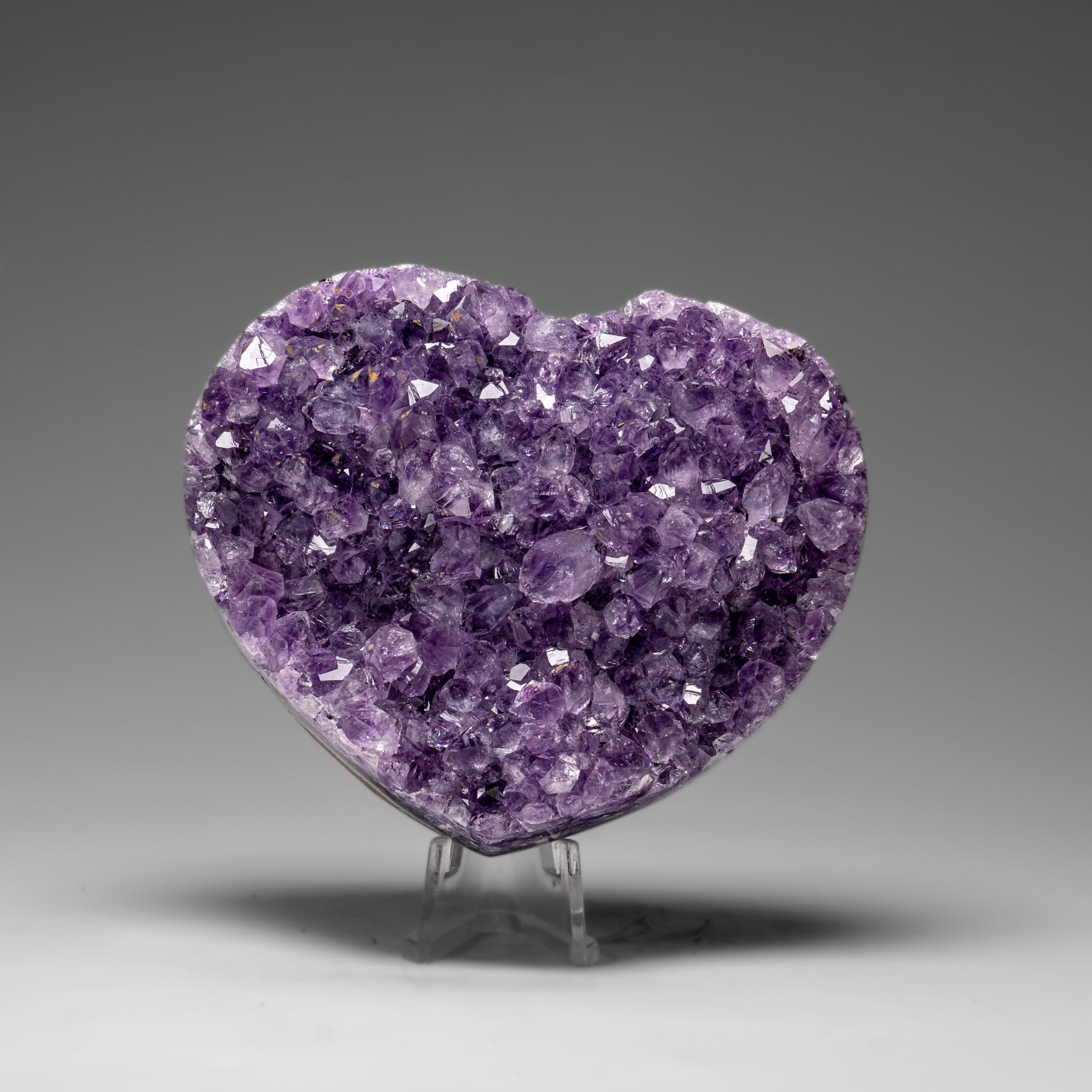 Genuine Amethyst Crystal Cluster Heart from Uruguay (277 grams) - Astro Gallery of Gems