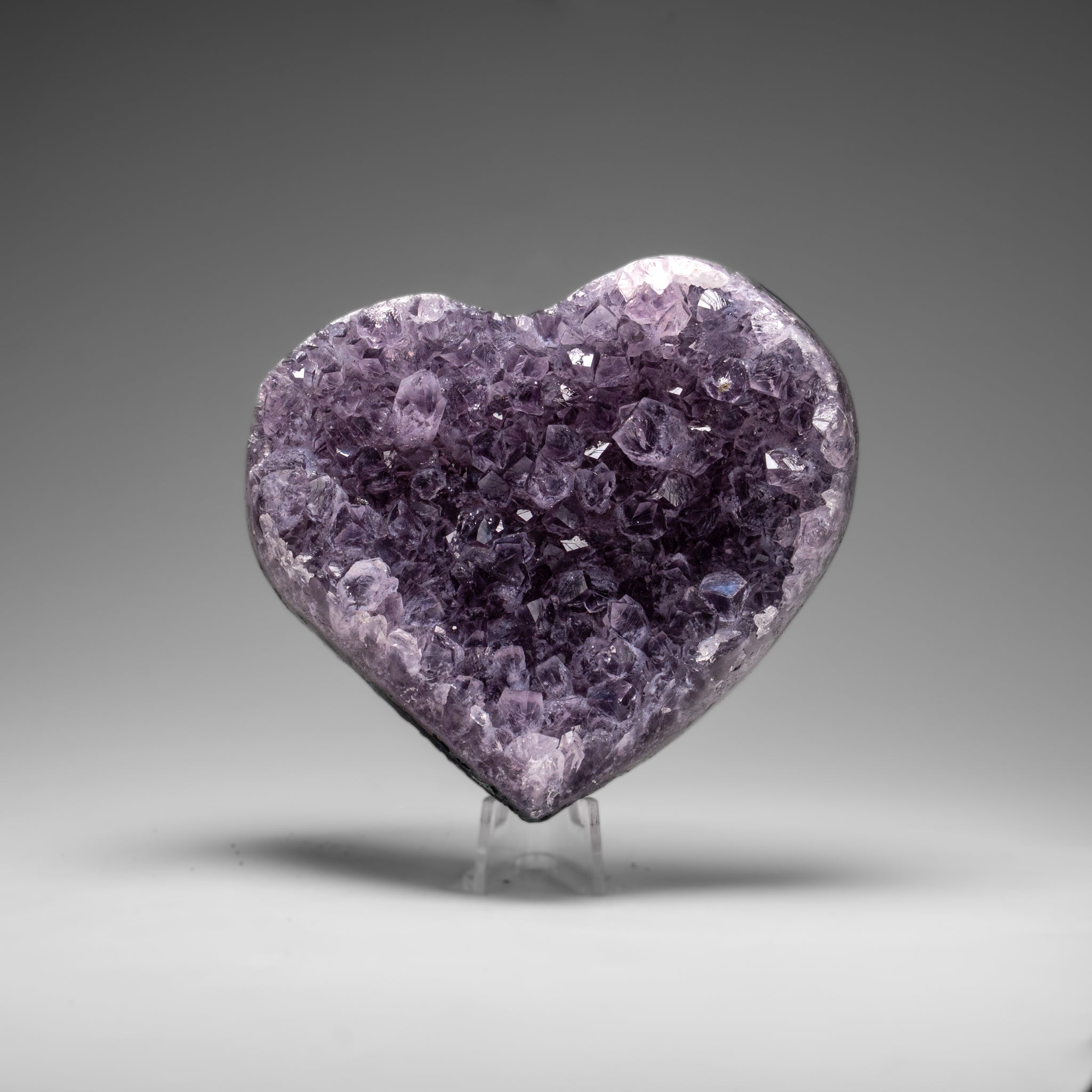 Genuine Amethyst Crystal Cluster Heart from Uruguay (366.9 grams) - Astro Gallery of Gems