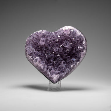 Genuine Amethyst Crystal Cluster Heart from Uruguay (366.9 grams) - Astro Gallery of Gems