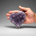 Genuine Amethyst Crystal Cluster Heart from Uruguay (366.9 grams) - Astro Gallery of Gems