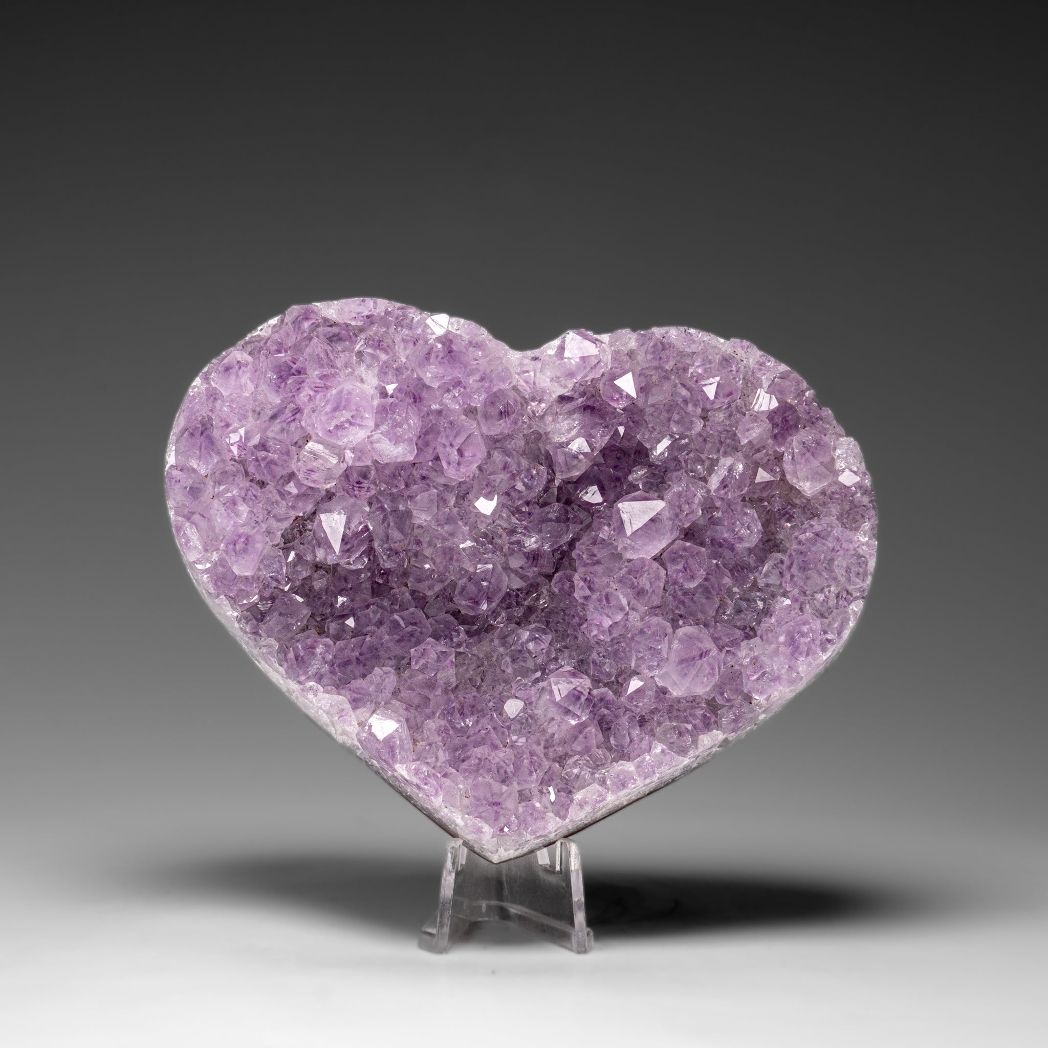 Genuine Amethyst Crystal Cluster Heart from Uruguay (327.3 grams) - Astro Gallery of Gems
