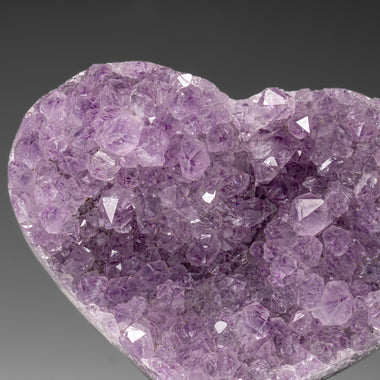 Genuine Amethyst Crystal Cluster Heart from Uruguay (327.3 grams) - Astro Gallery of Gems