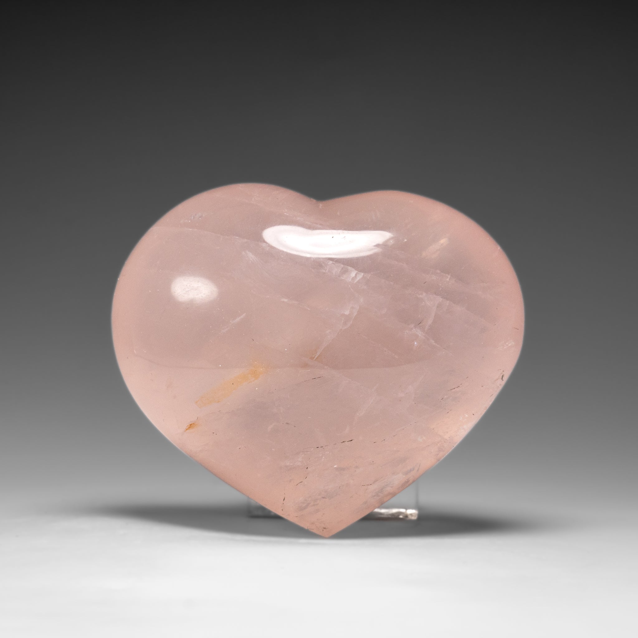 Genuine Polished Rose Quartz Heart from Brazil (424.2 grams) - Astro Gallery of Gems