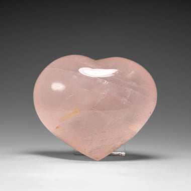 Genuine Polished Rose Quartz Heart from Brazil (424.2 grams) - Astro Gallery of Gems