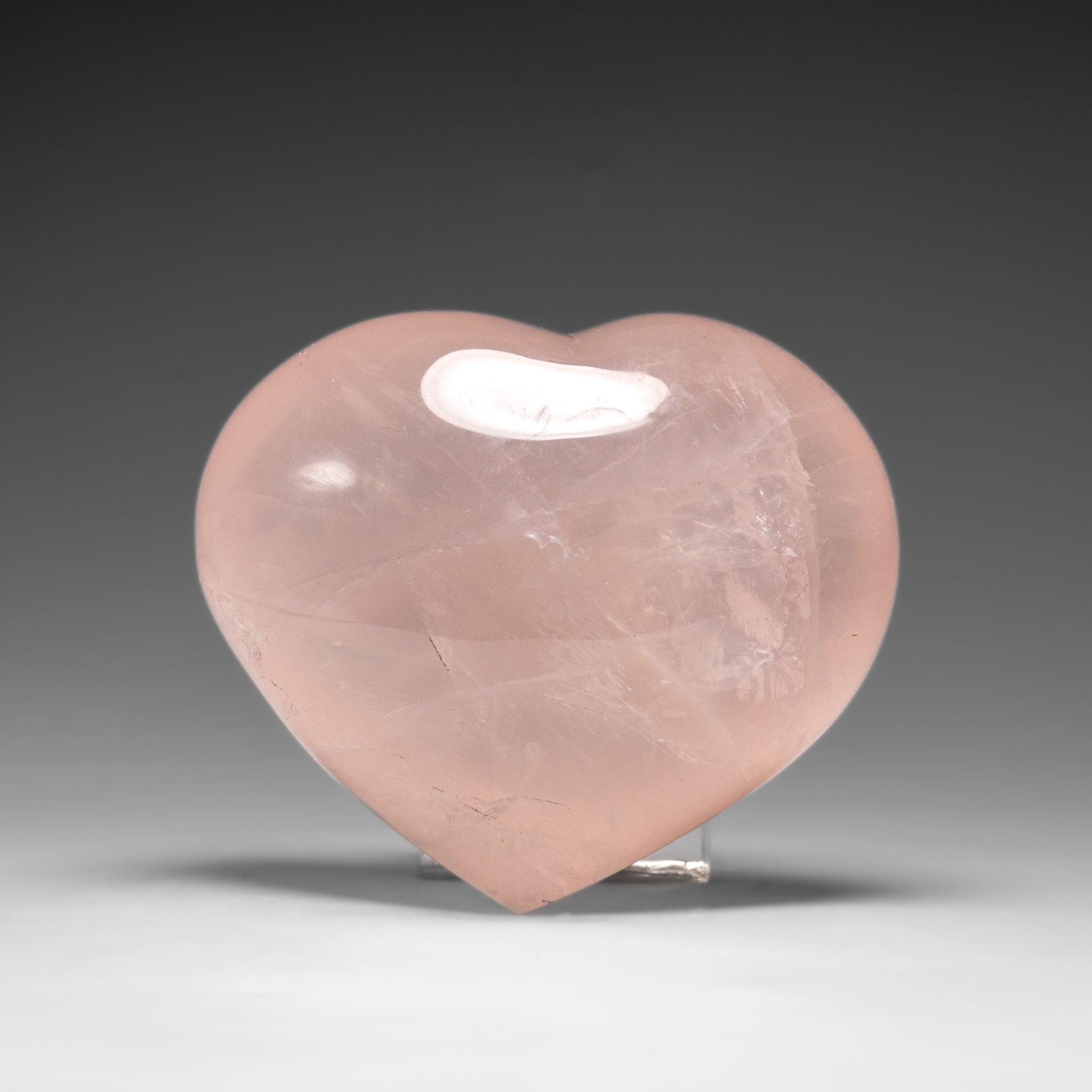Genuine Polished Rose Quartz Heart from Brazil (424.2 grams) - Astro Gallery of Gems
