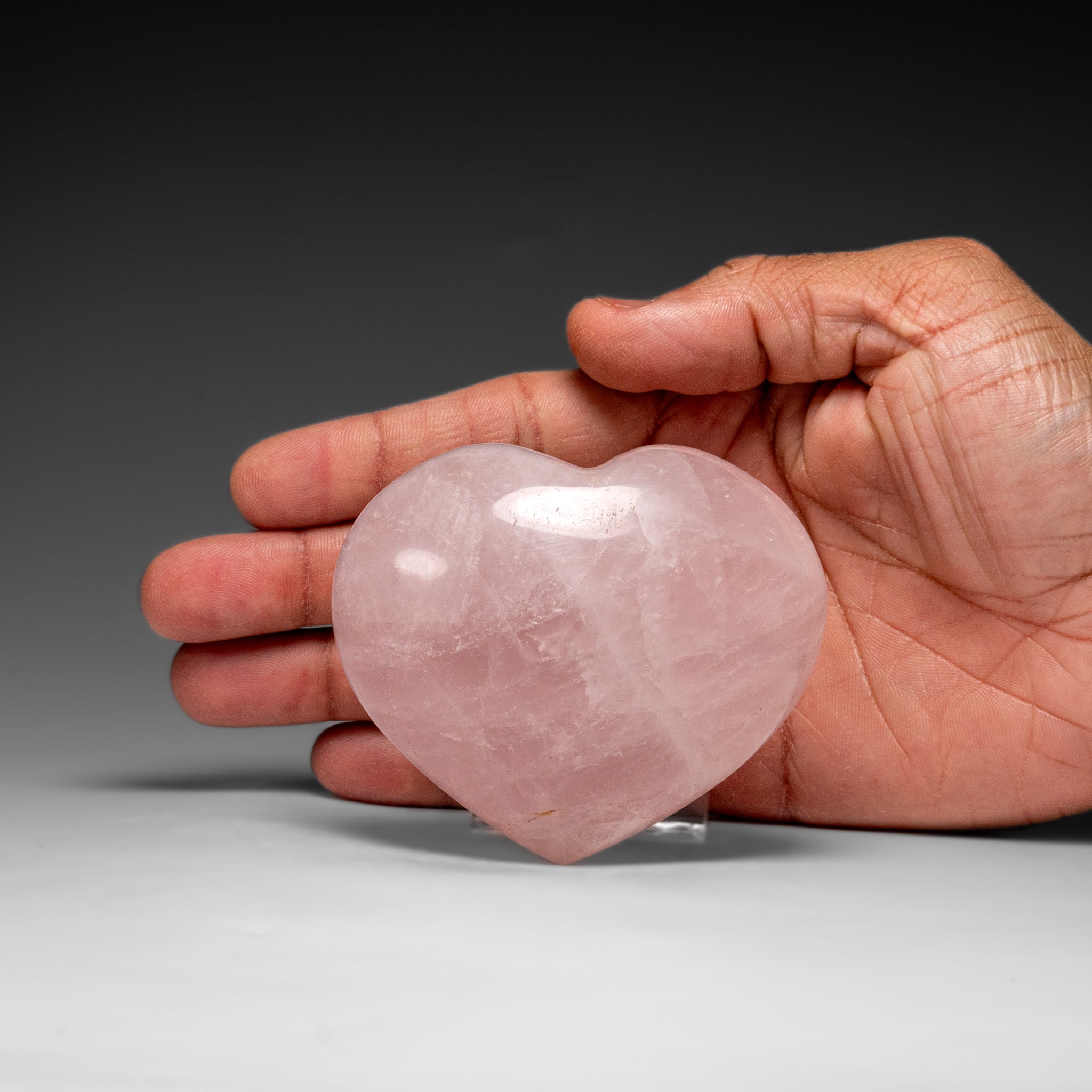 Genuine Polished Rose Quartz Heart from Brazil (262.8 grams) - Astro Gallery of Gems