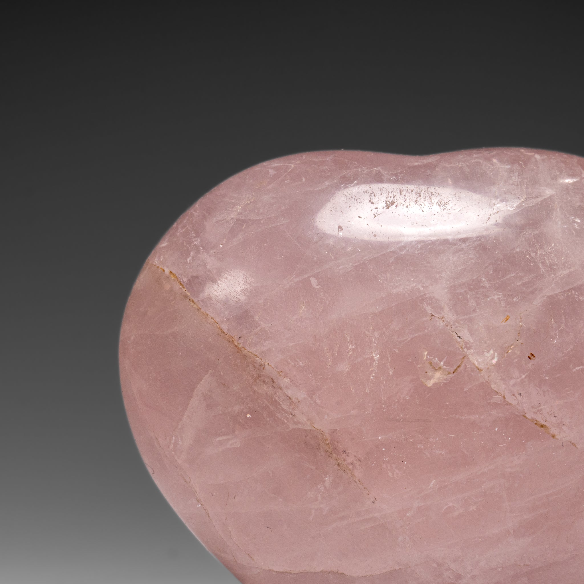 Genuine Polished Rose Quartz Heart from Brazil (339.5 grams) - Astro Gallery of Gems