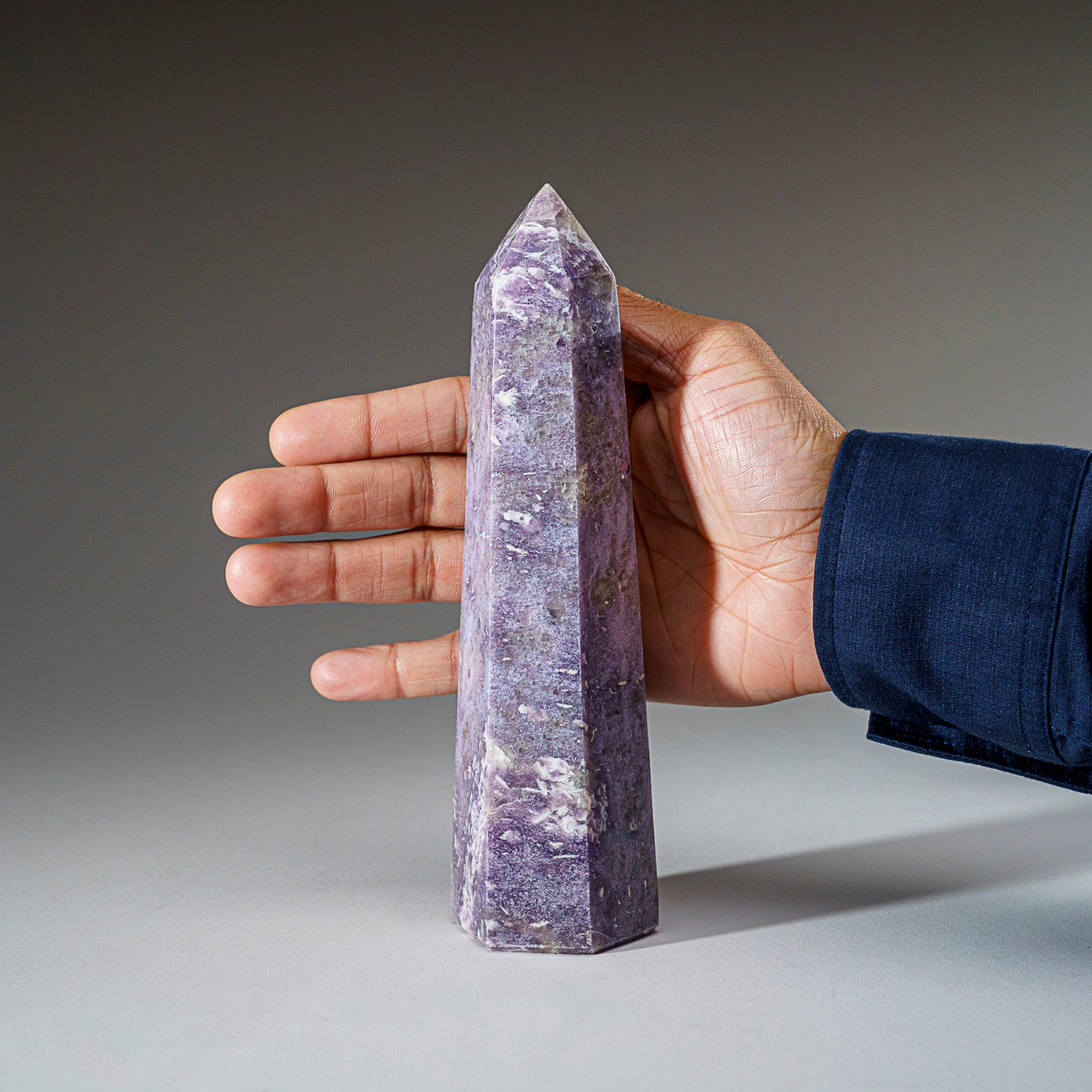 Genuine Polished Lepidolite Point from Madagascar (1.6 lbs)
