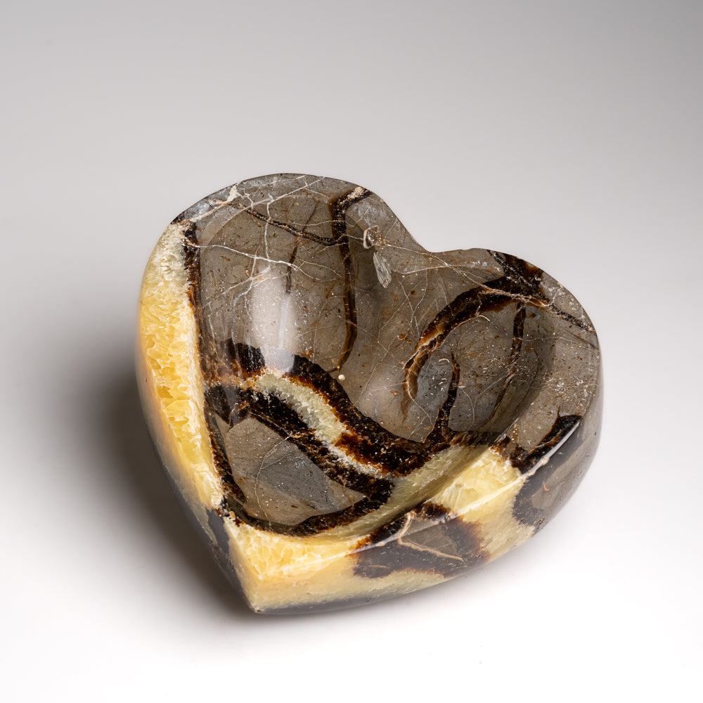 Genuine Polished Septarian Heart Shaped Bowl (1.6 lbs)