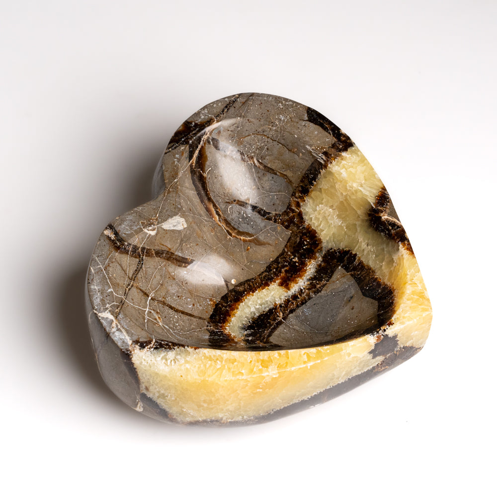 Genuine Polished Septarian Heart Shaped Bowl (1.6 lbs)