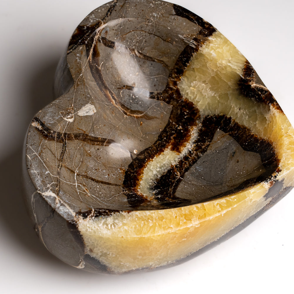 Genuine Polished Septarian Heart Shaped Bowl (1.6 lbs)