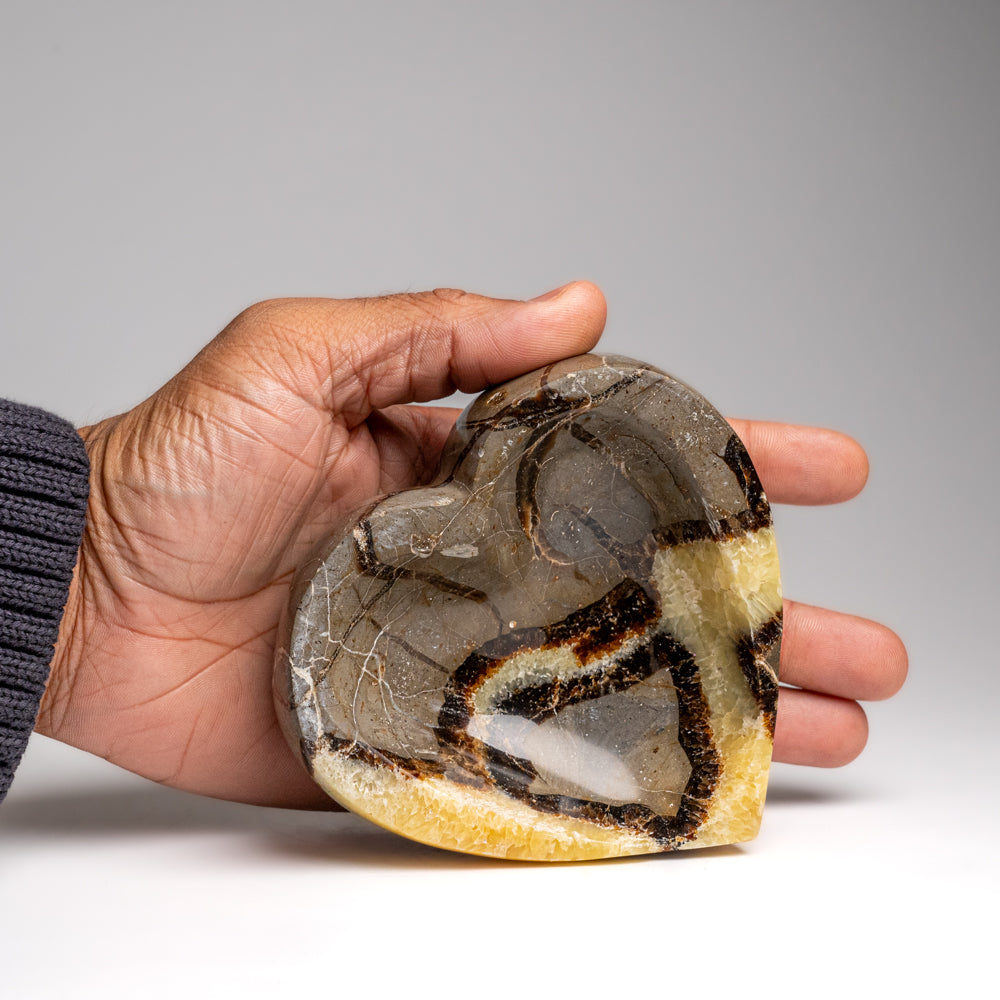 Genuine Polished Septarian Heart Shaped Bowl (1.6 lbs)