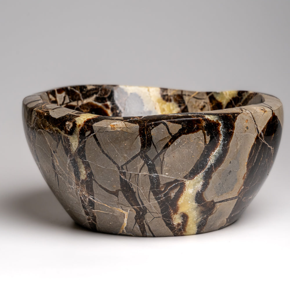 Genuine Polished Septarian Bowl from Madagascar (3.8 lbs)