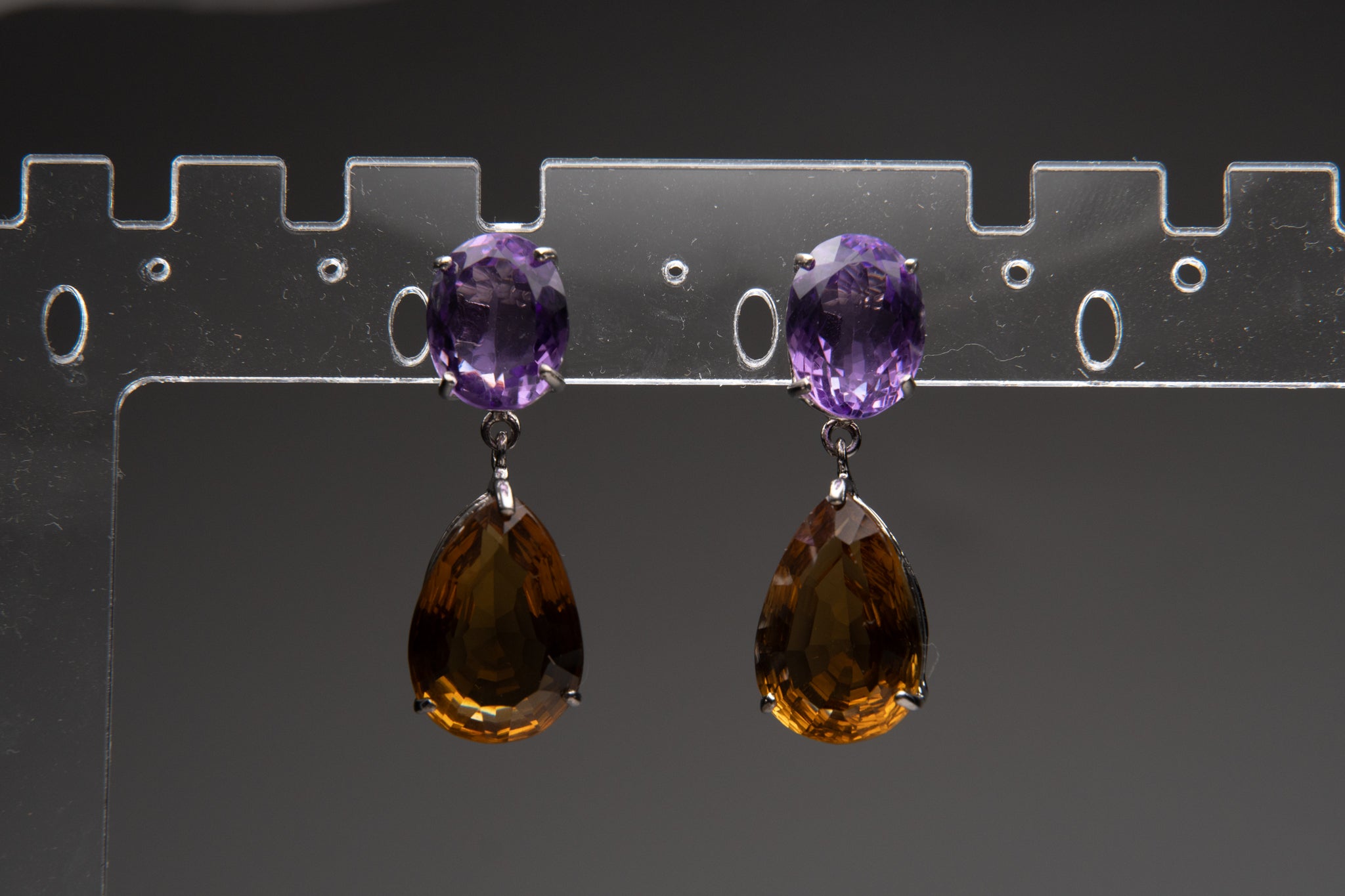 Sterling Silver Gemstone 1.5 Inch Drop Earrings