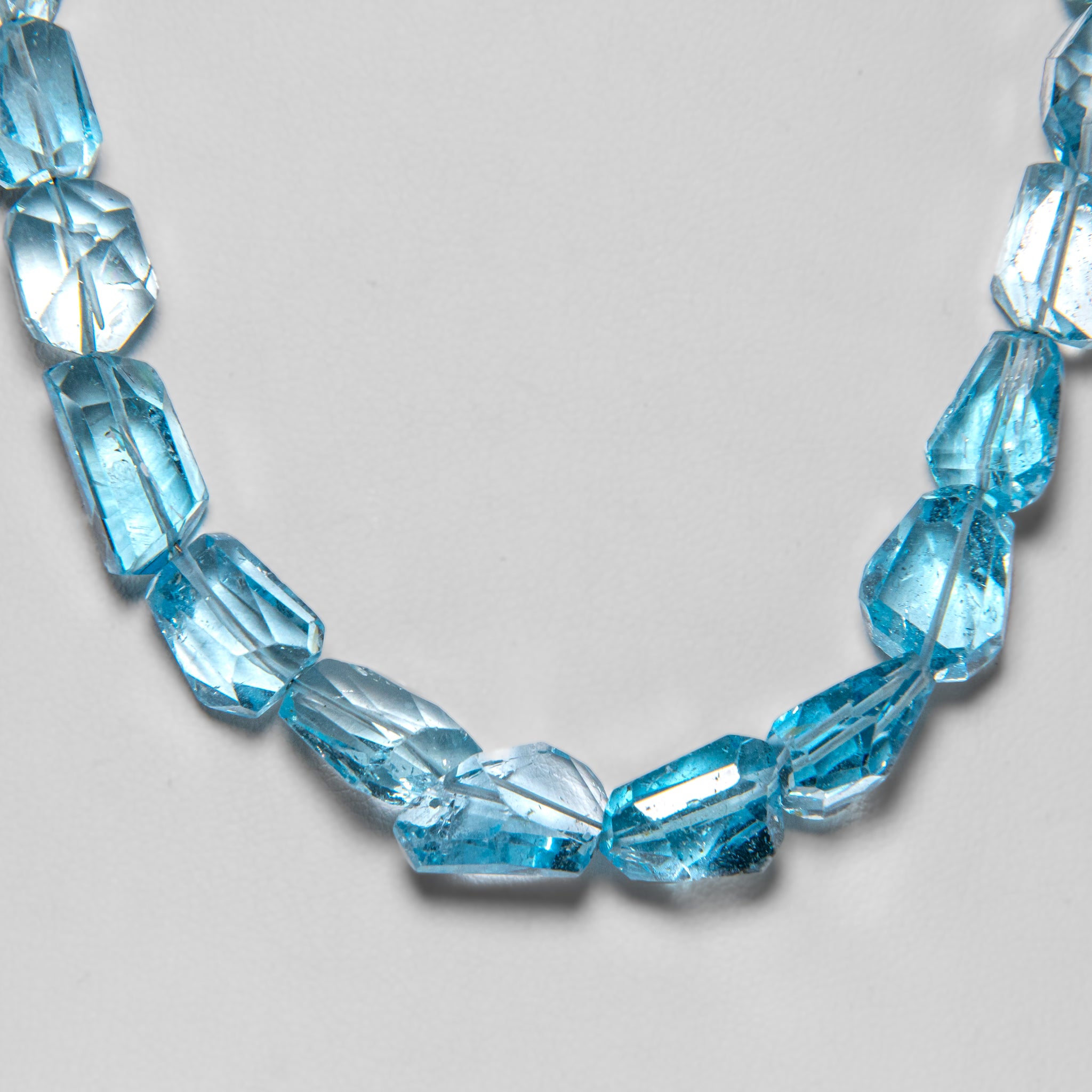 Sterling Silver Blue Topaz Gemstone Adjustable 18 Inch Necklace