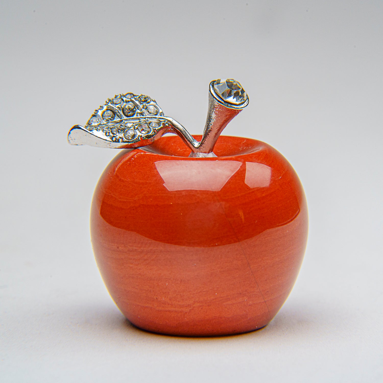 Genuine Polished Red Japser Apple Carving