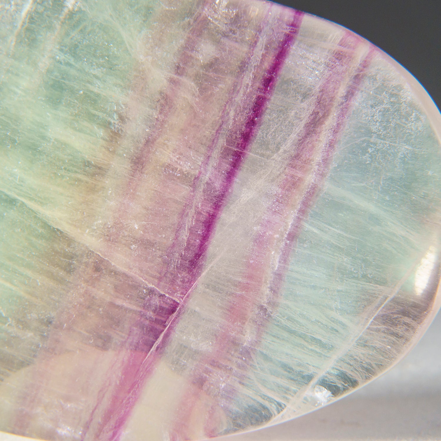 Genuine Polished Banded Rainbow Fluorite Palm Crystal