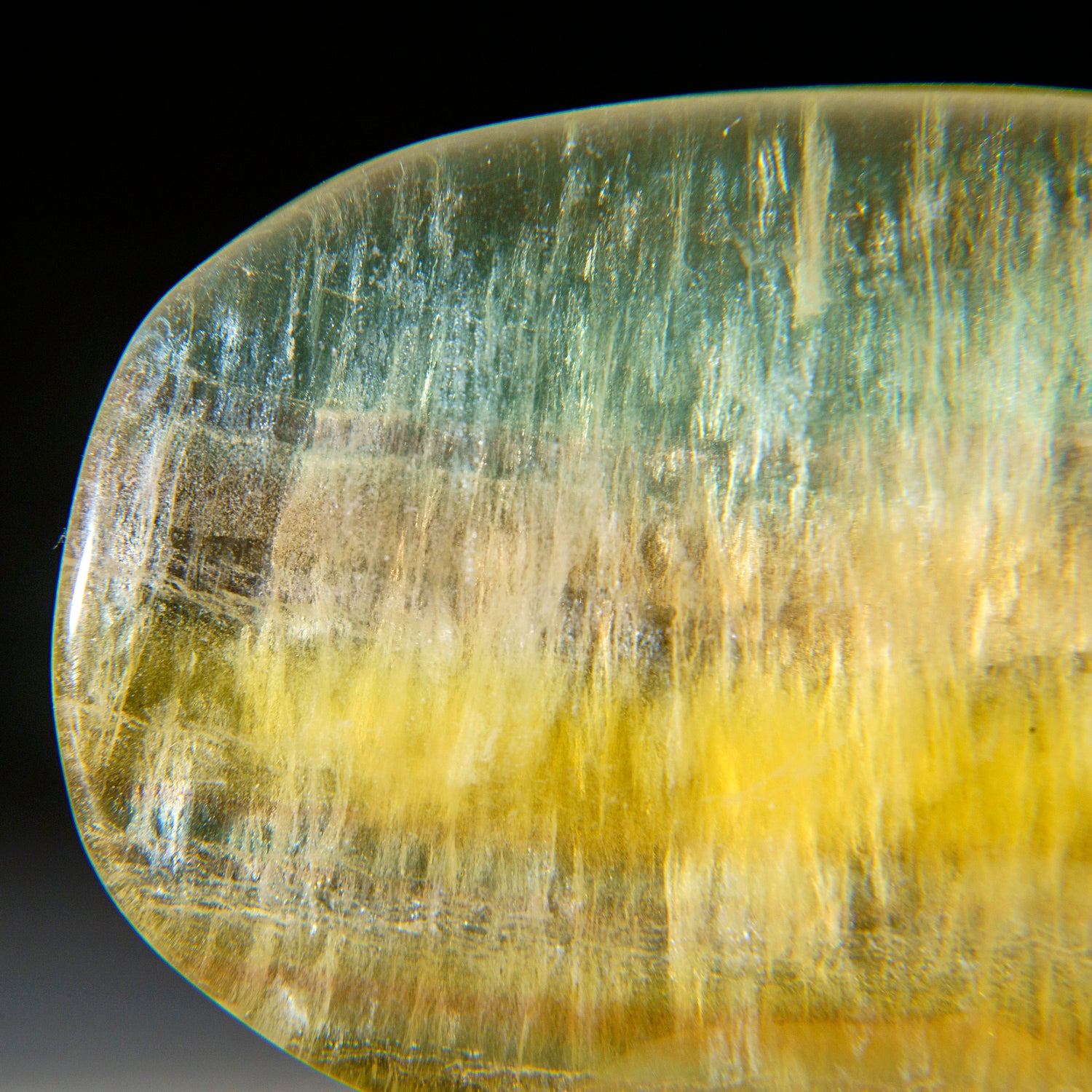 Genuine Polished Banded Rainbow Fluorite Palm Crystal