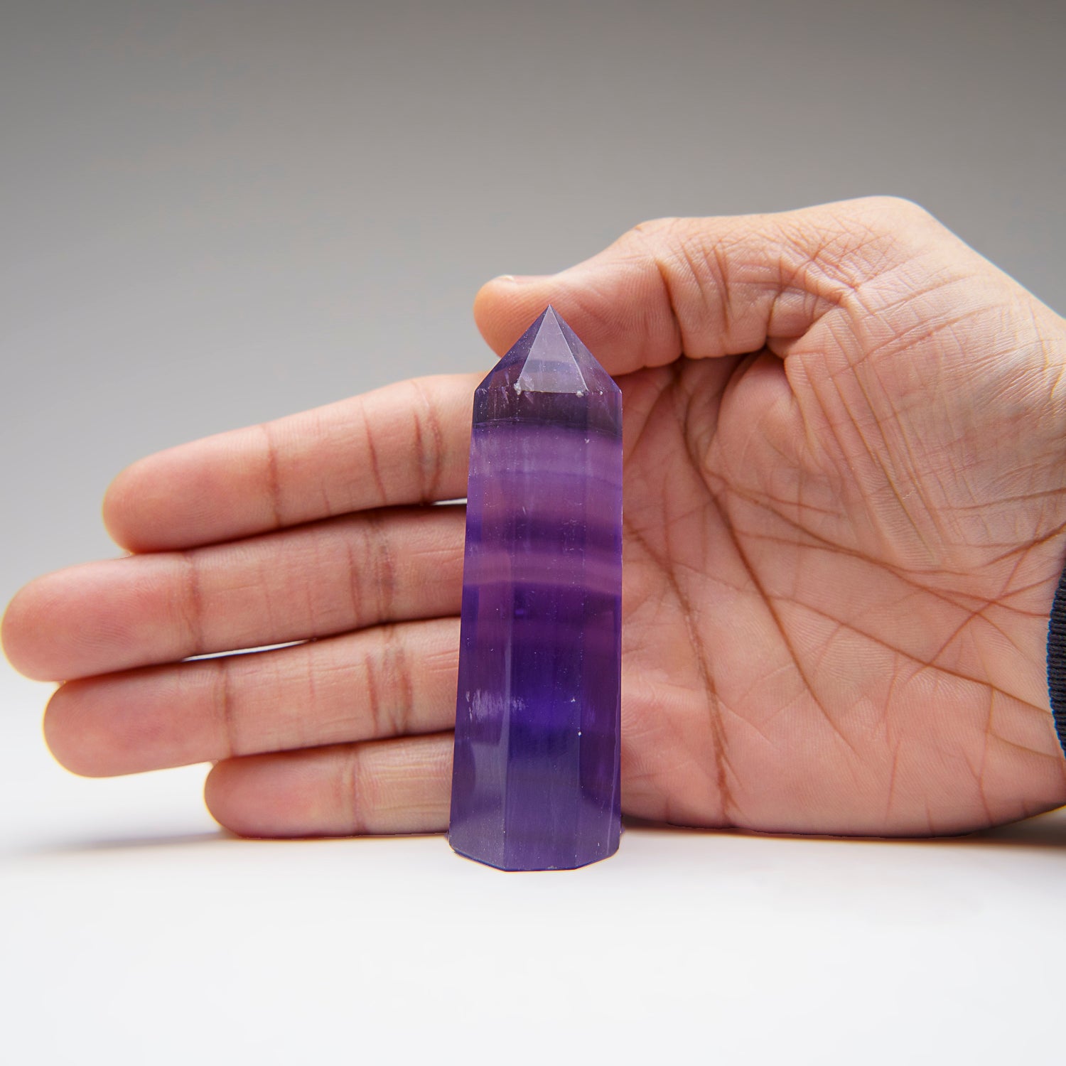 Genuine Polished Purple Fluorite Point from China (91 grams)