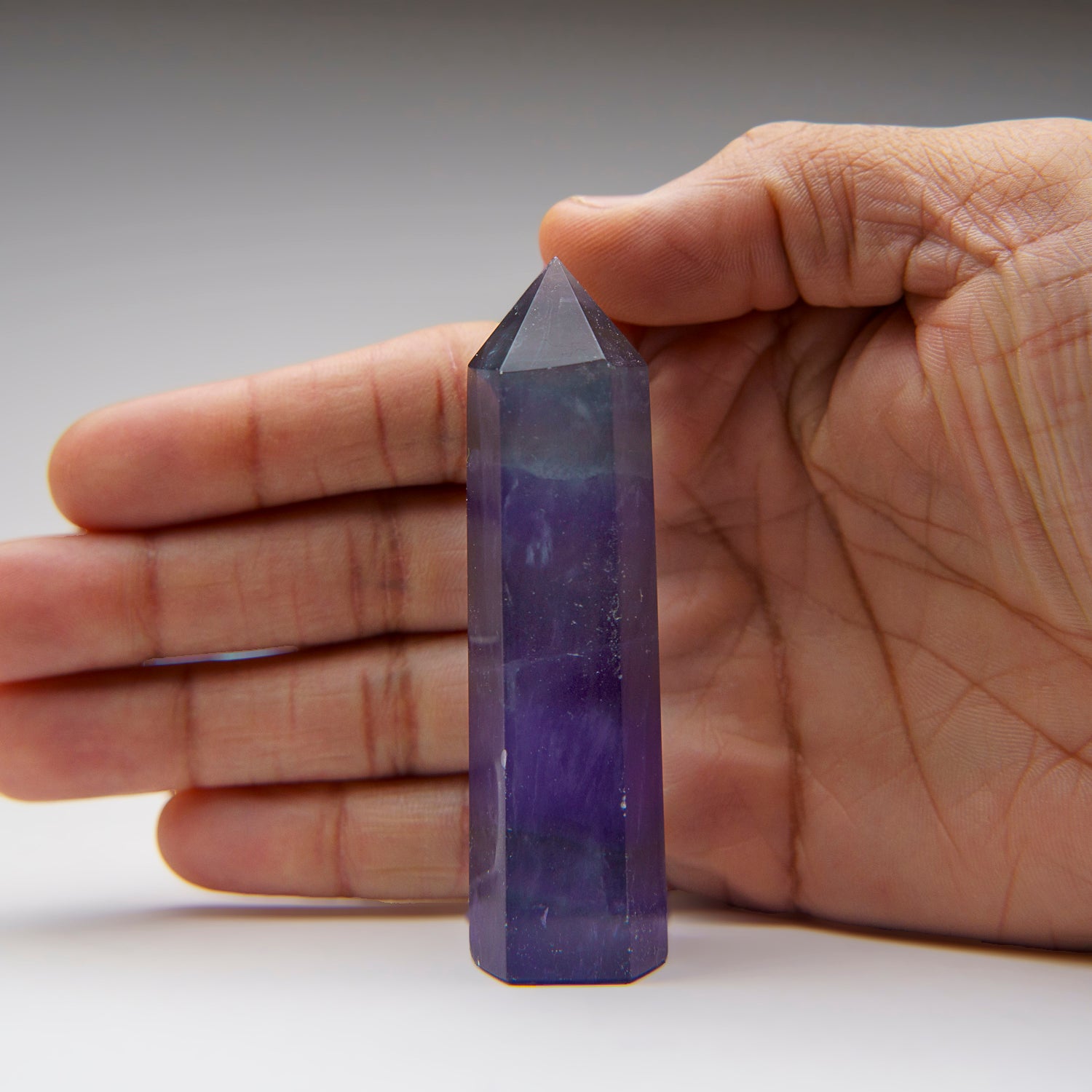 Genuine Polished Purple Fluorite Point from China (91 grams)