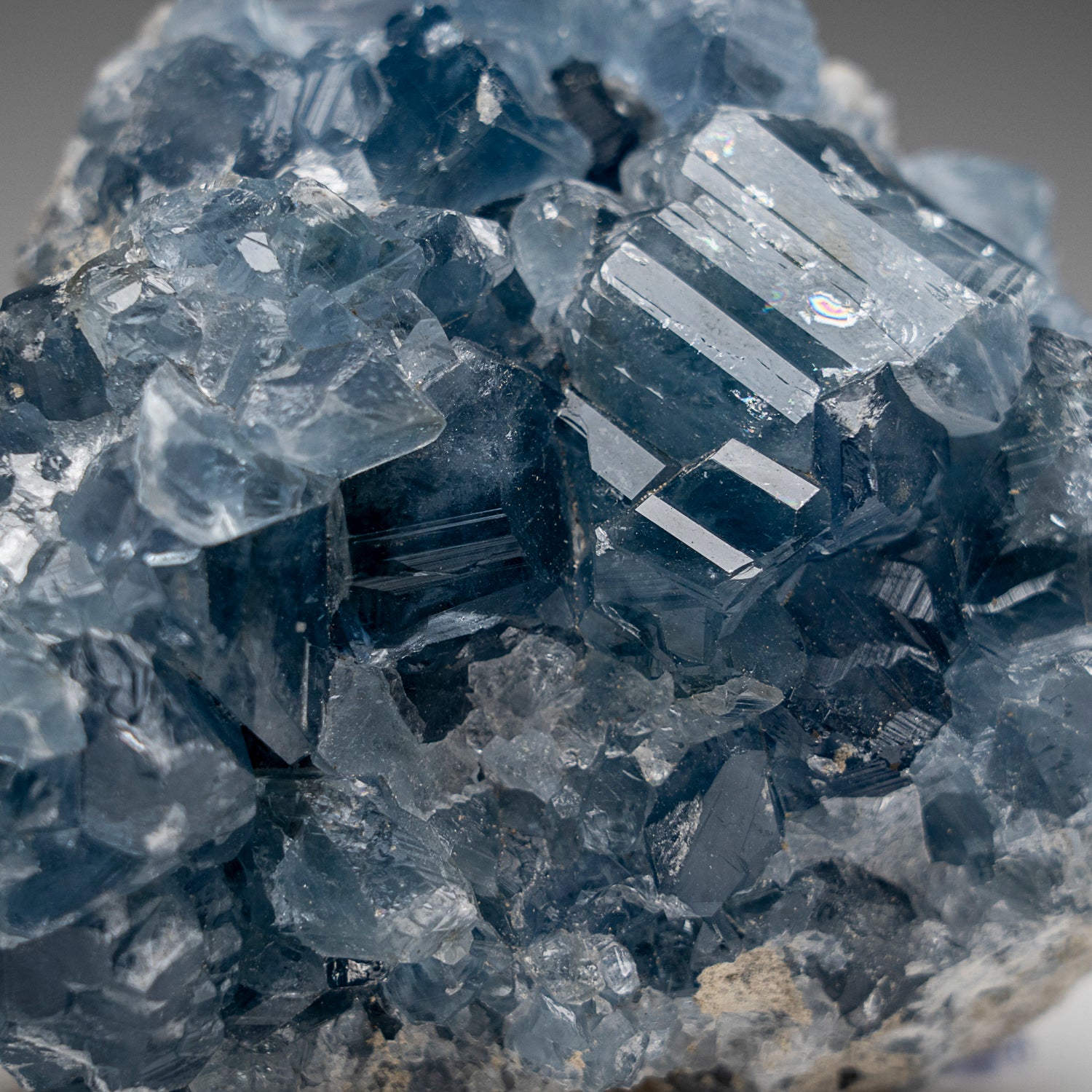 Blue Celestite Cluster Geode From Sankoany, Ketsepy Mahajanga, Madagascar (2.2 lbs)