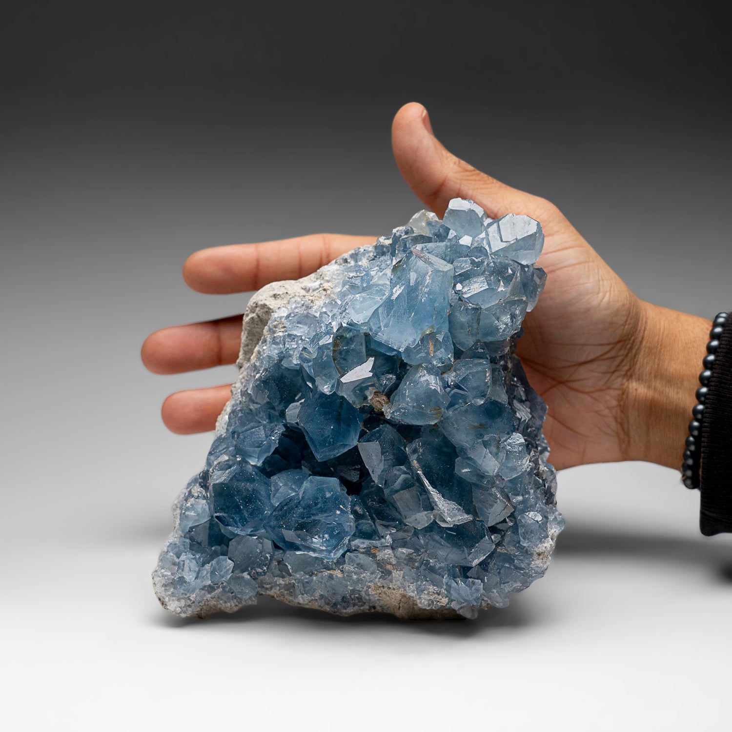Blue Celestite Cluster Geode From Sankoany, Ketsepy Mahajanga, Madagascar (4.7 lbs)