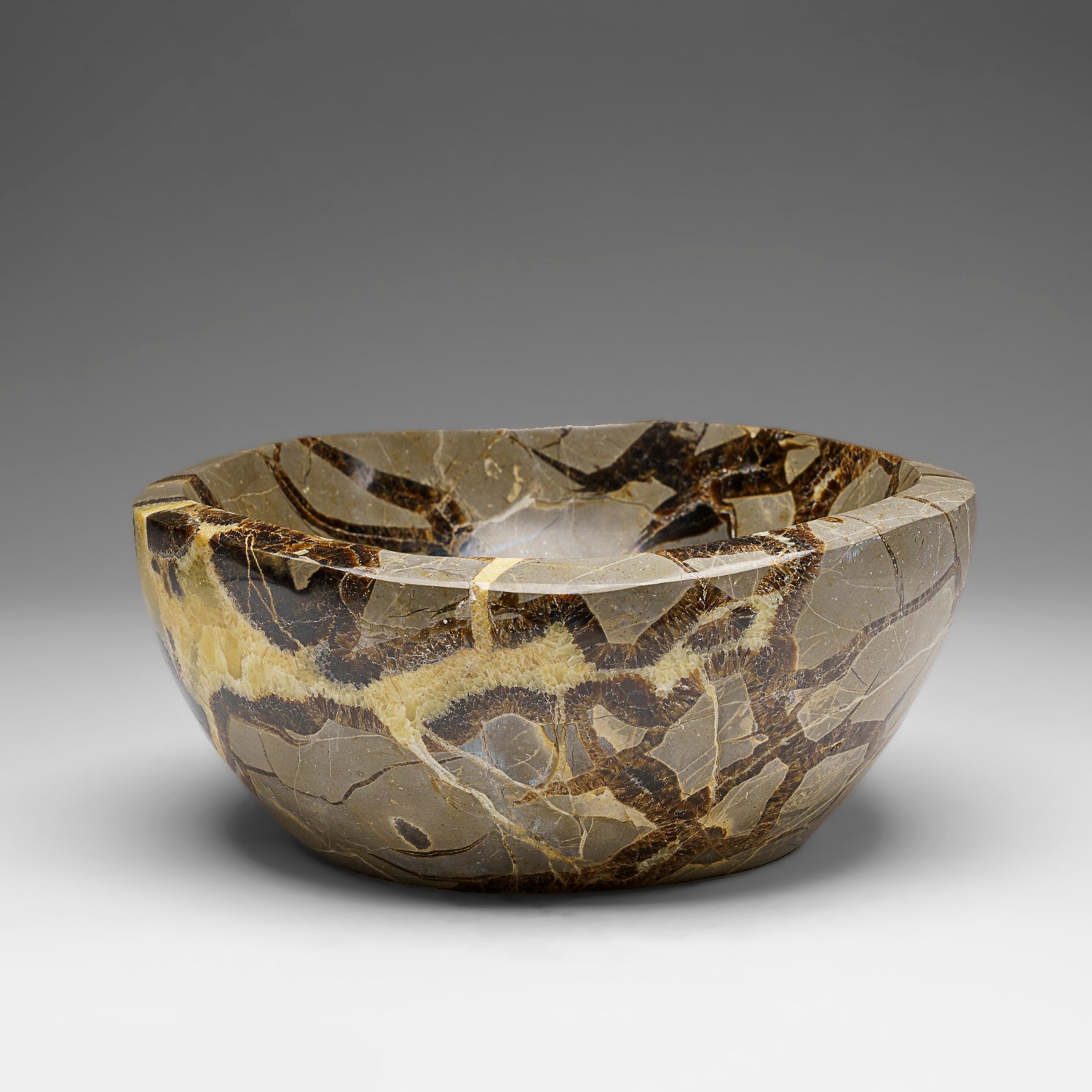 Genuine Polished Septarian Bowl from Madagascar (4.3 lbs)