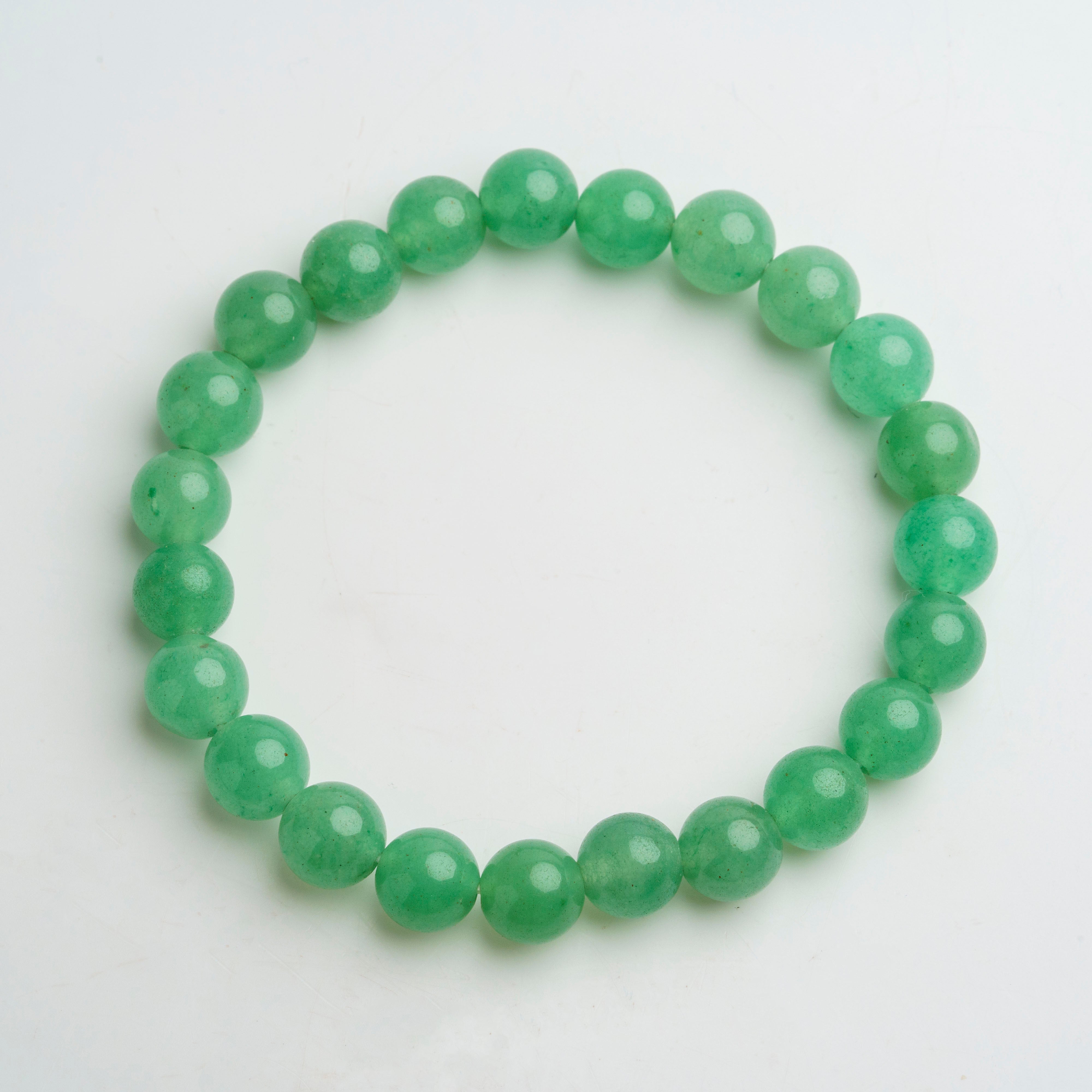 Genuine Green Aventurine 8mm Beaded 7 Inch Stretch Bracelet