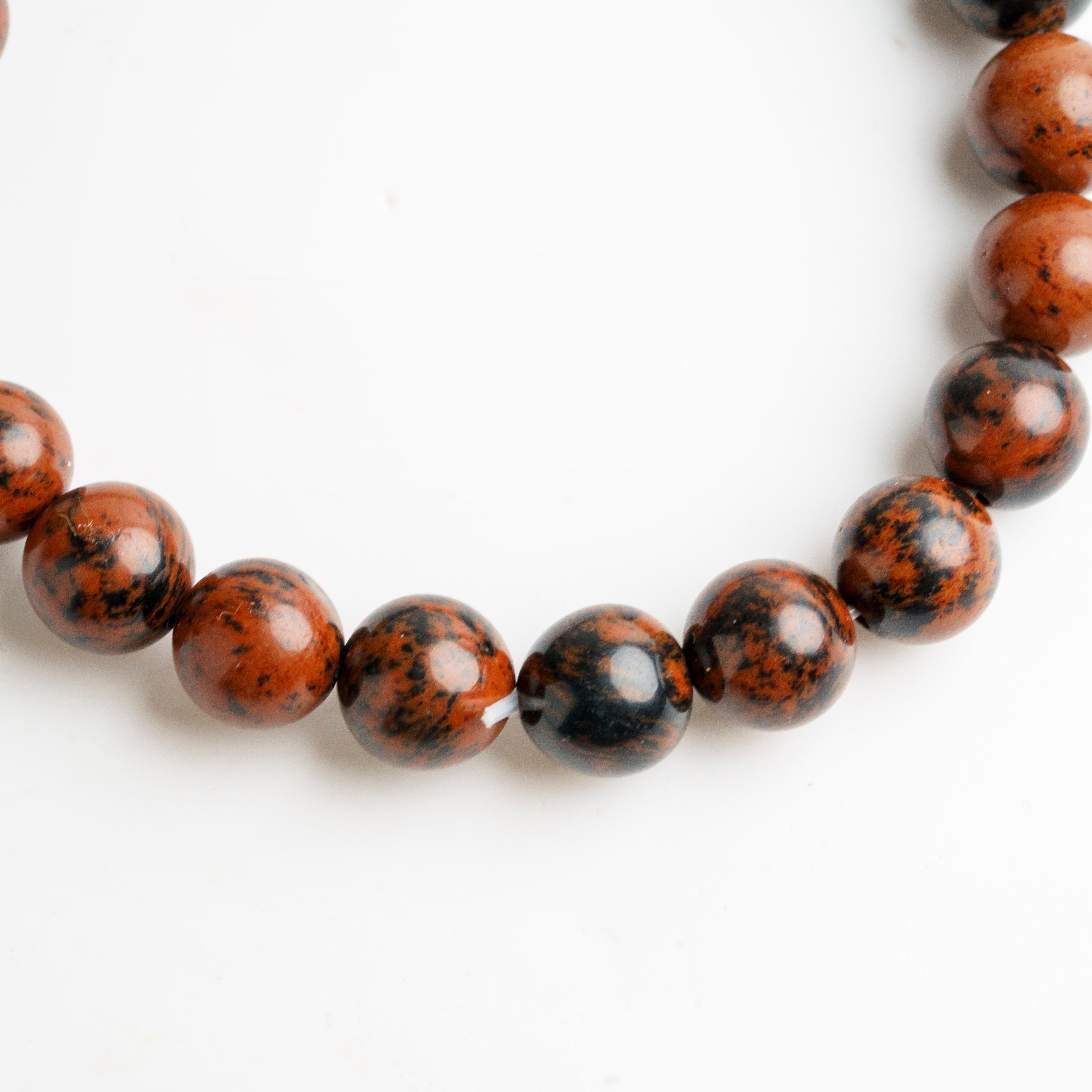 Genuine Mahogany Obsidian 8mm Beaded 7 Inch Stretch Bracelet