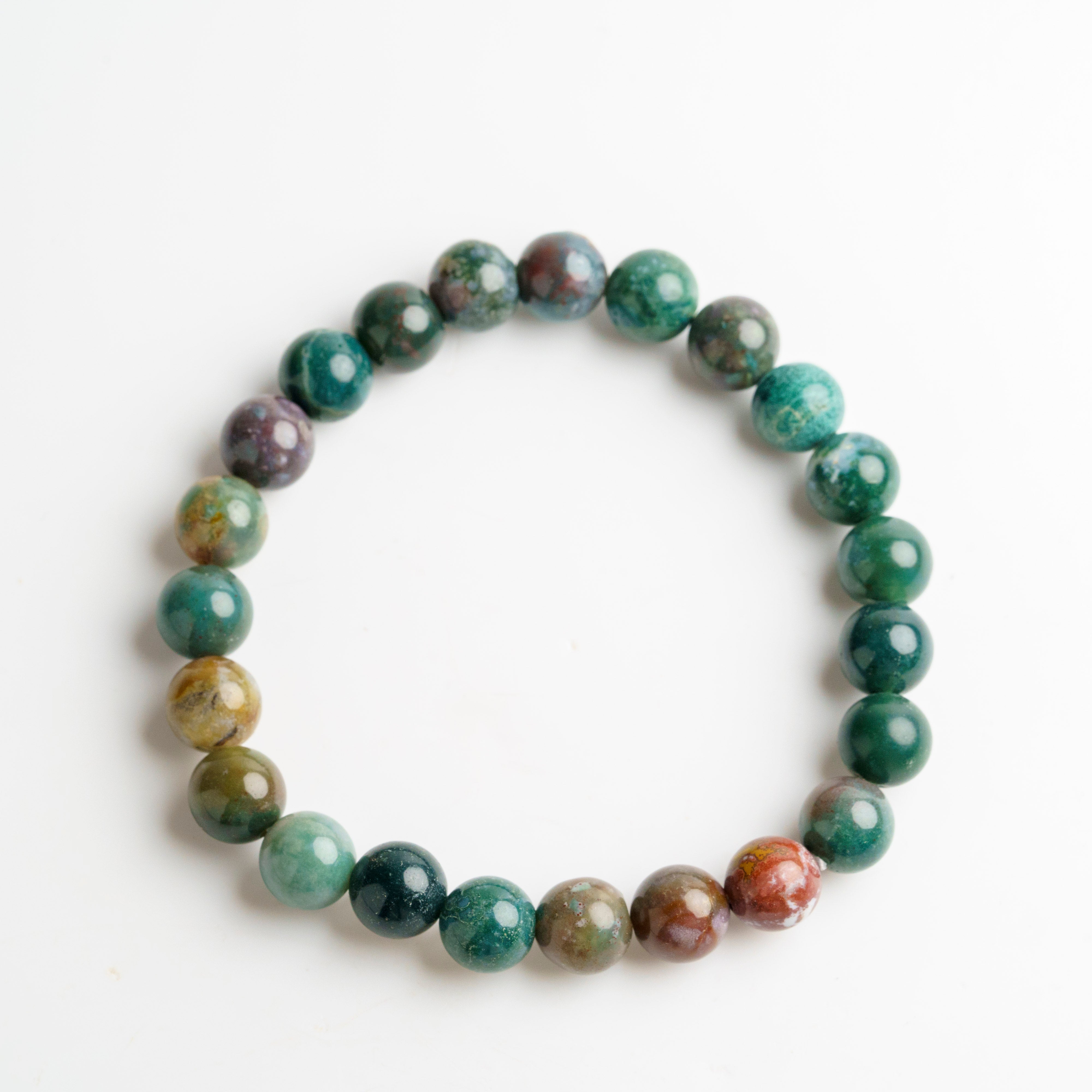 Genuine Ocean Jasper 8mm Beaded Stretch Bracelet