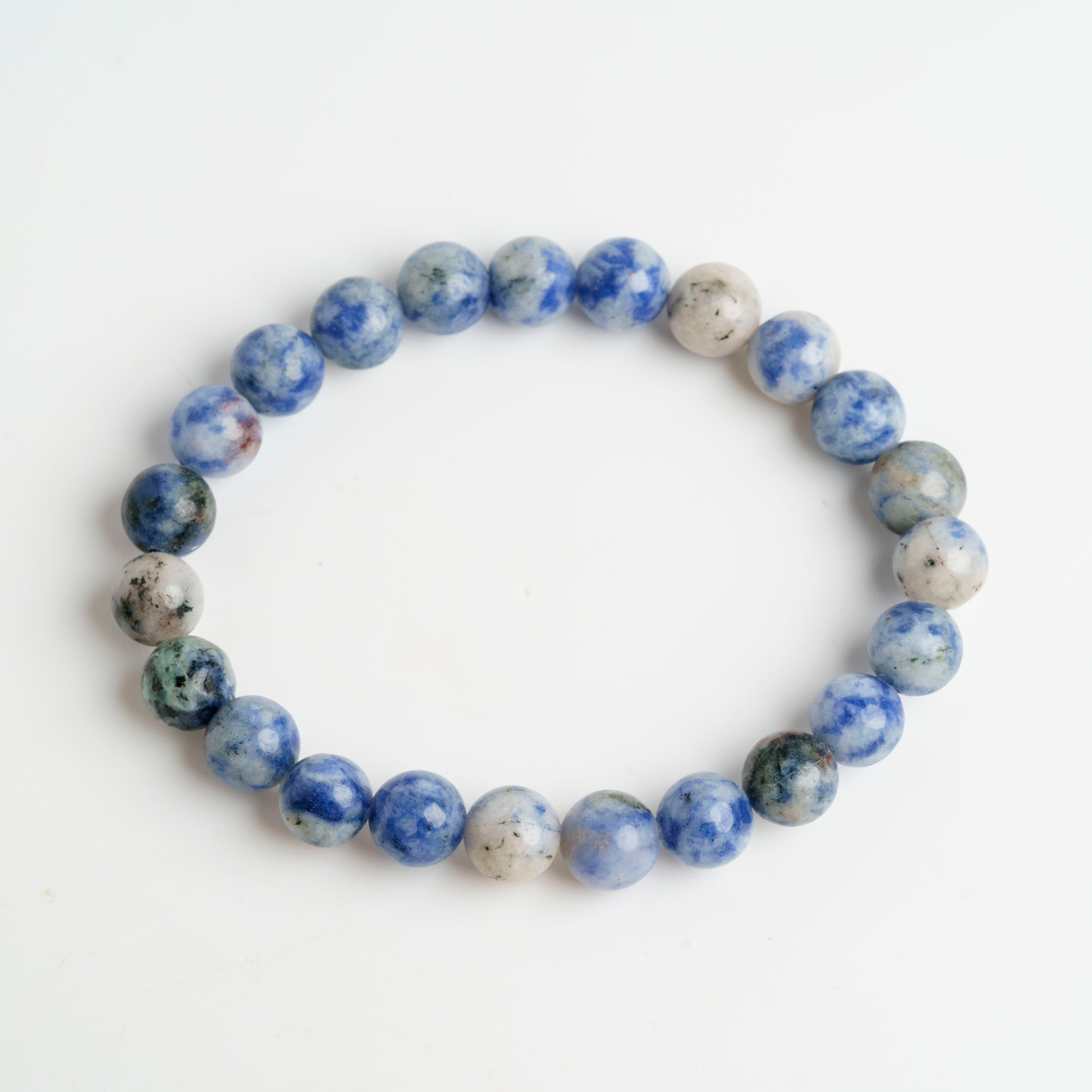 Genuine Sodalite 8mm Beaded 7 Inch Stretch Bracelet