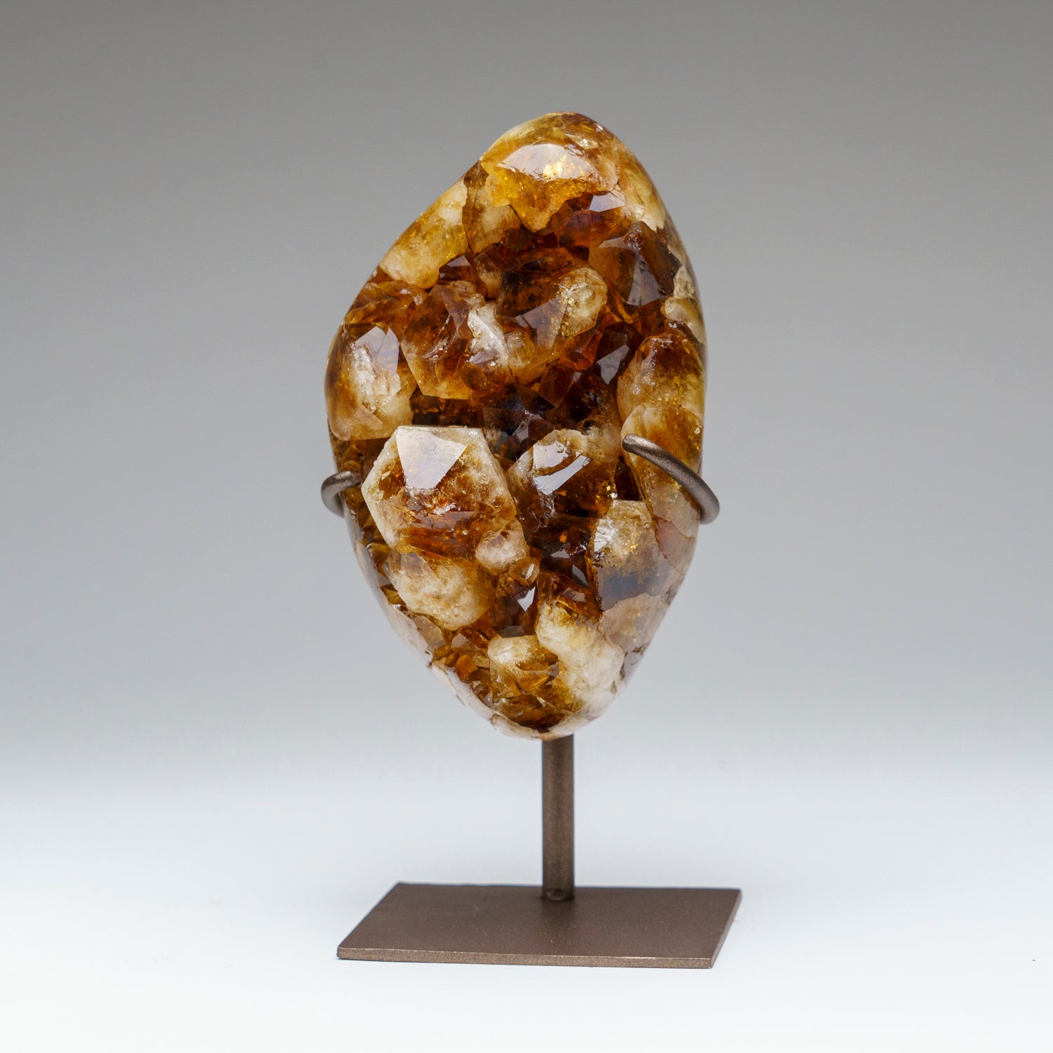 Genuine Citrine Crystal Cluster on Metal Stand (8", 3 lbs)