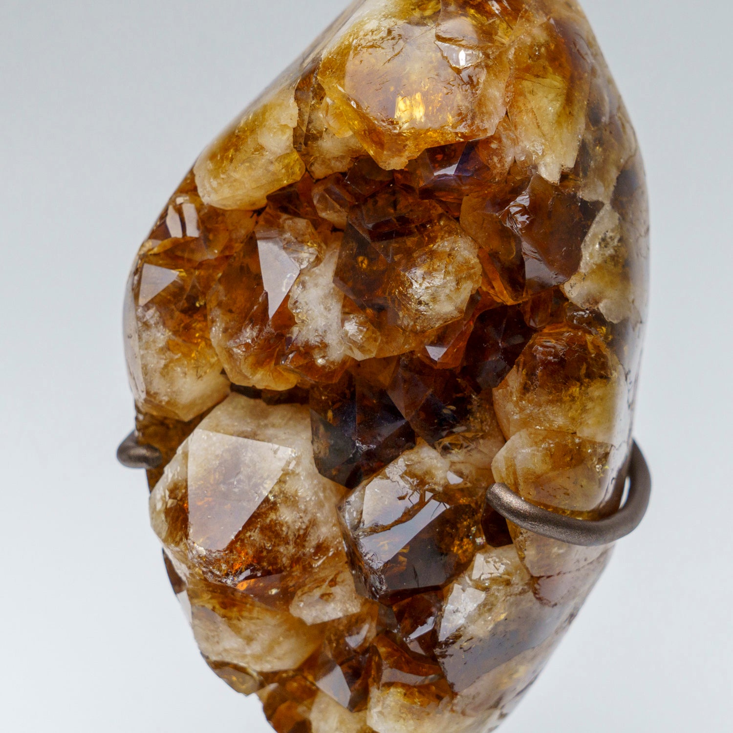 Genuine Citrine Crystal Cluster on Metal Stand (8", 3 lbs)