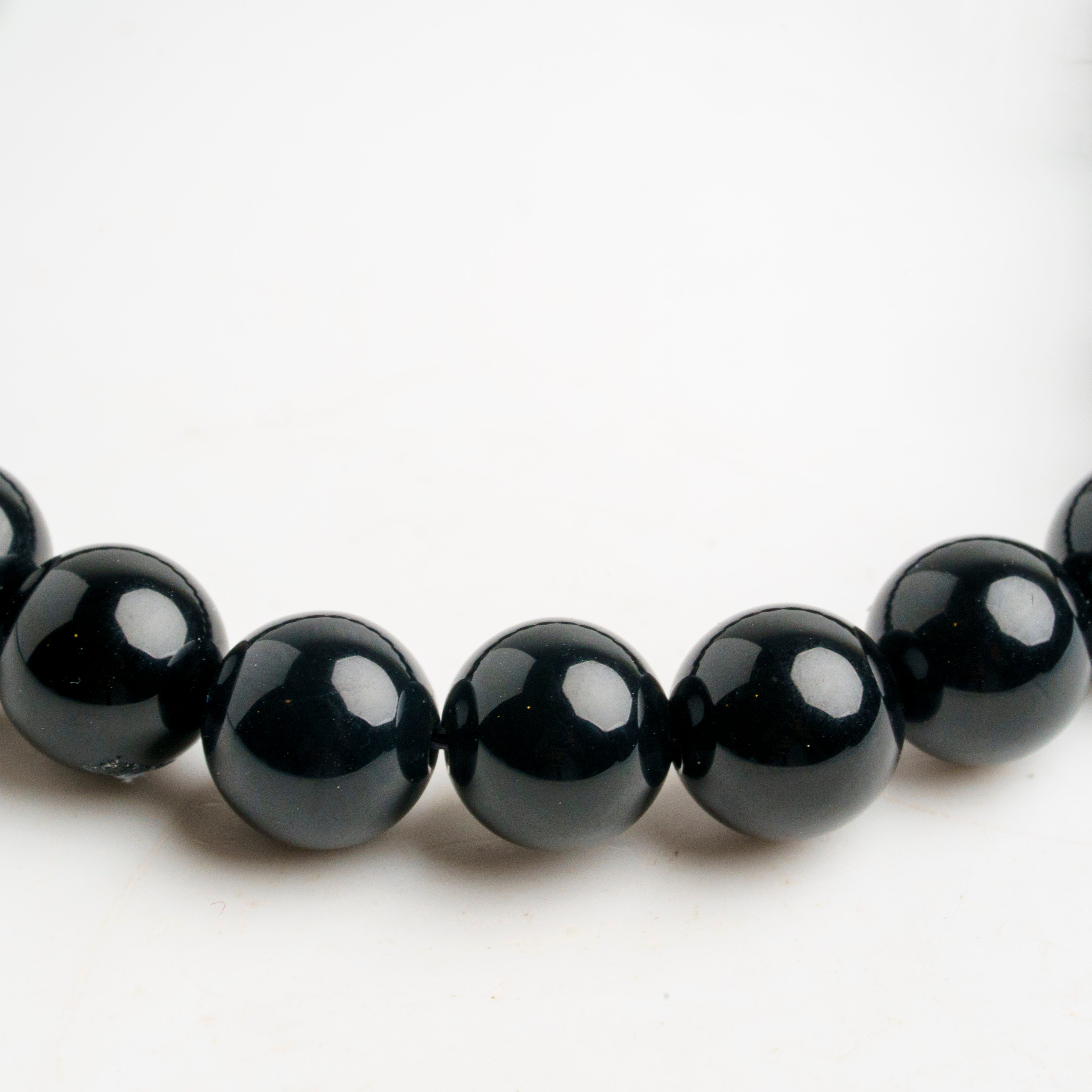 Genuine Black Toumaline 8mm Beaded Stretch Bracelet