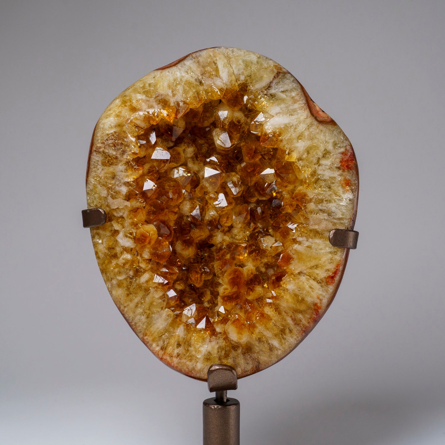 Genuine Citrine Crystal Cluster on Metal Stand (12", 8.5 lbs)