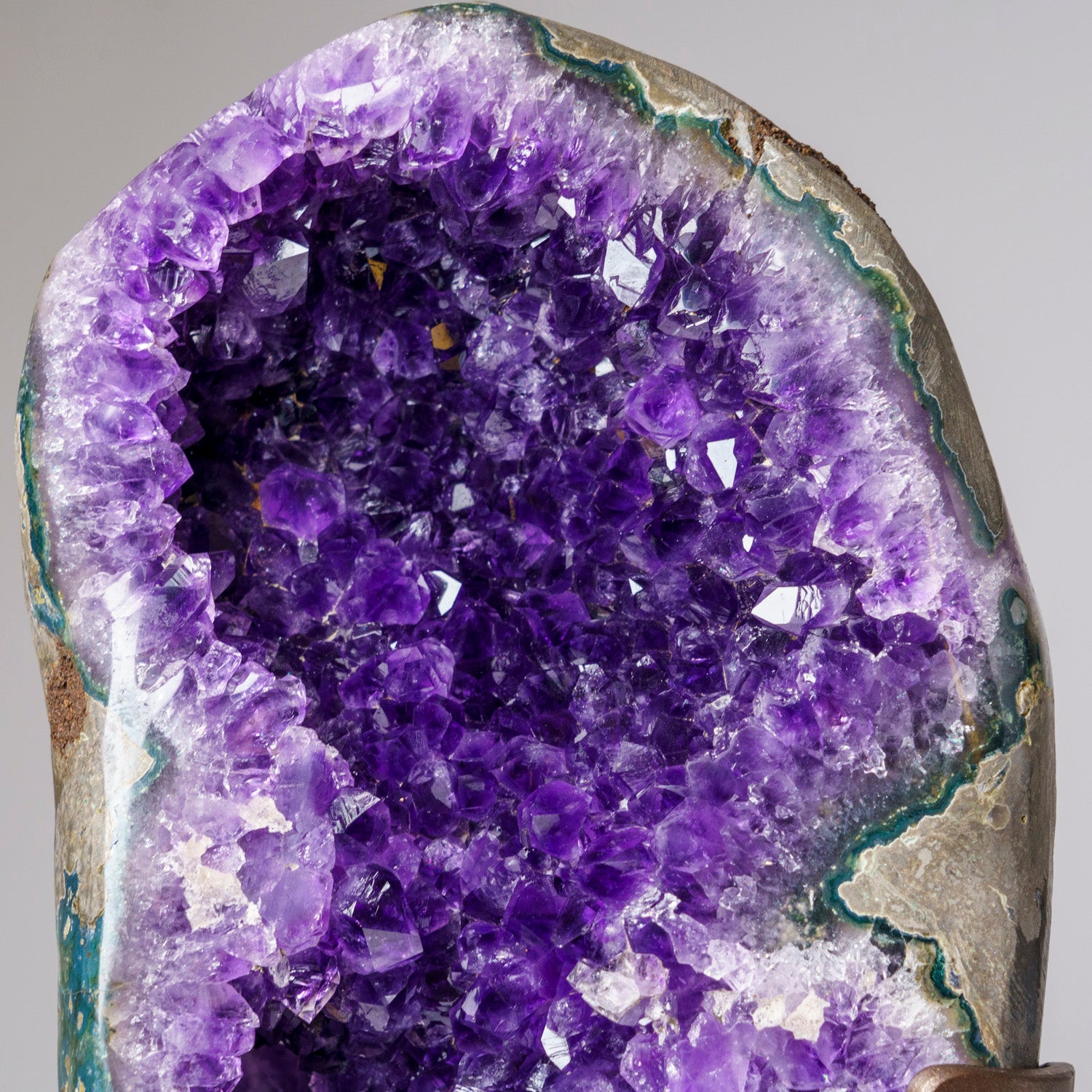 Genuine Amethyst Crystal Cluster Geode on Stand from Brazil (11.5 lbs)