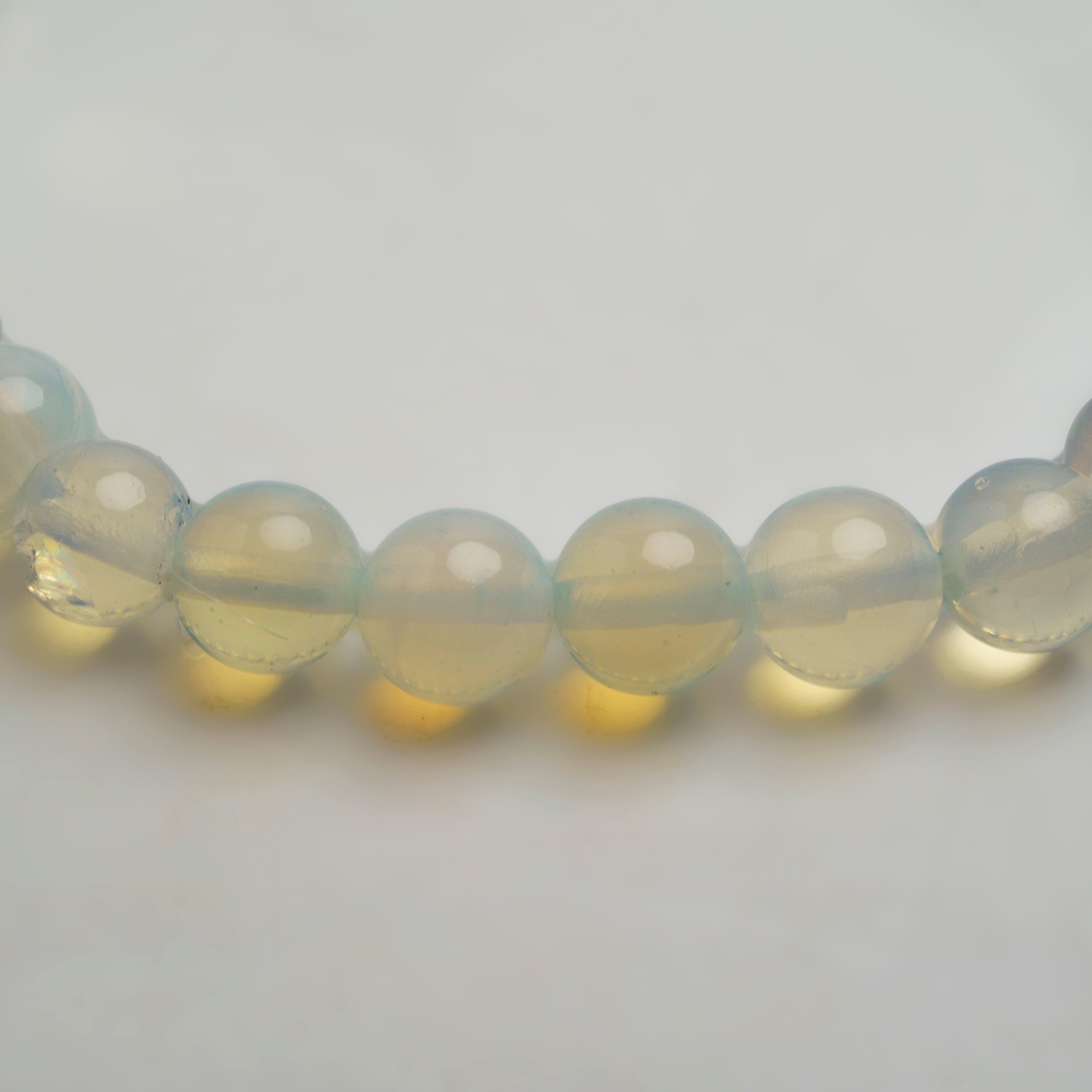 Natural Opalite Gemstone 6mm Beaded 7 Inch Stretch Bracelet