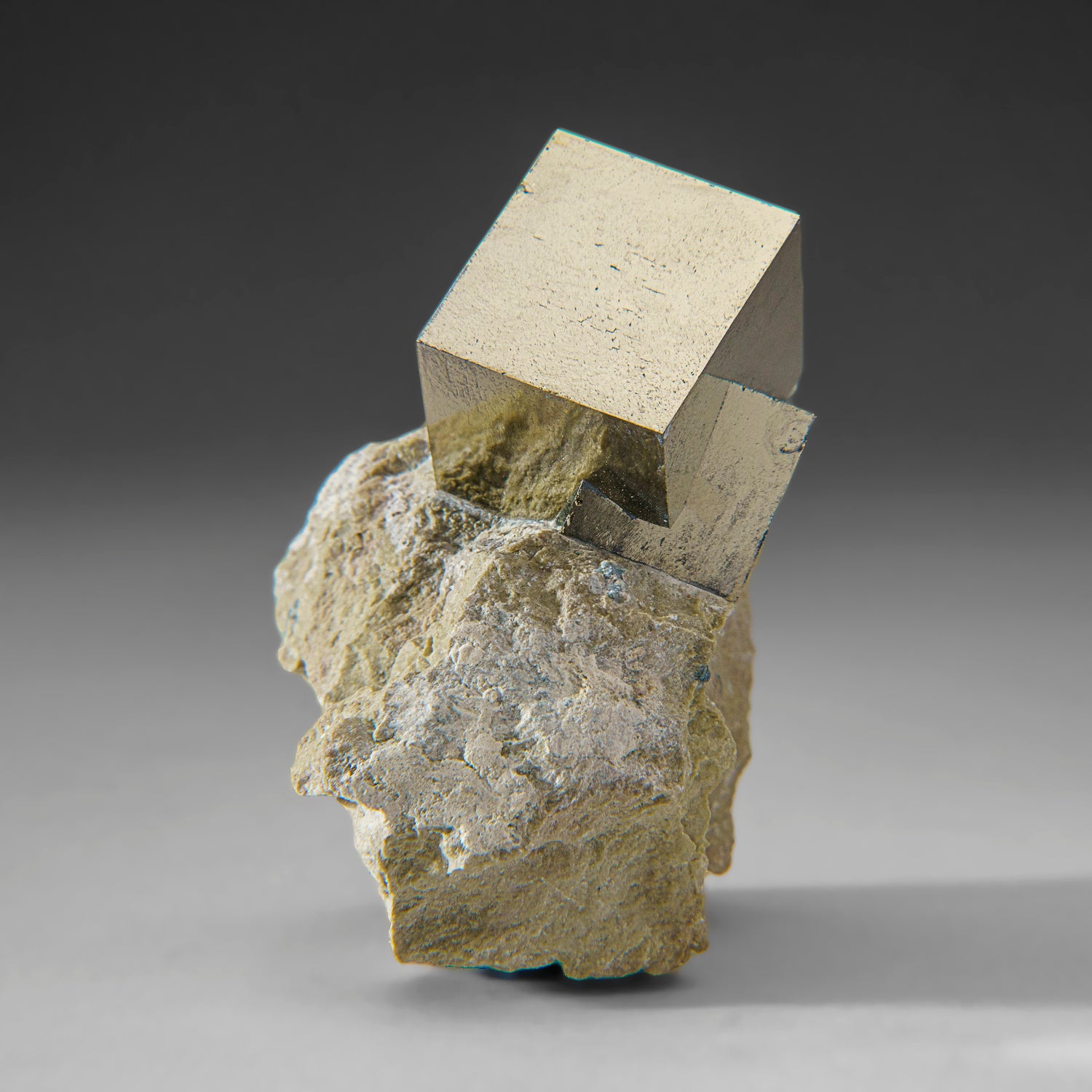 Pyrite Cube on Basalt from Navajún, La Rioja Province, Spain (202 grams)